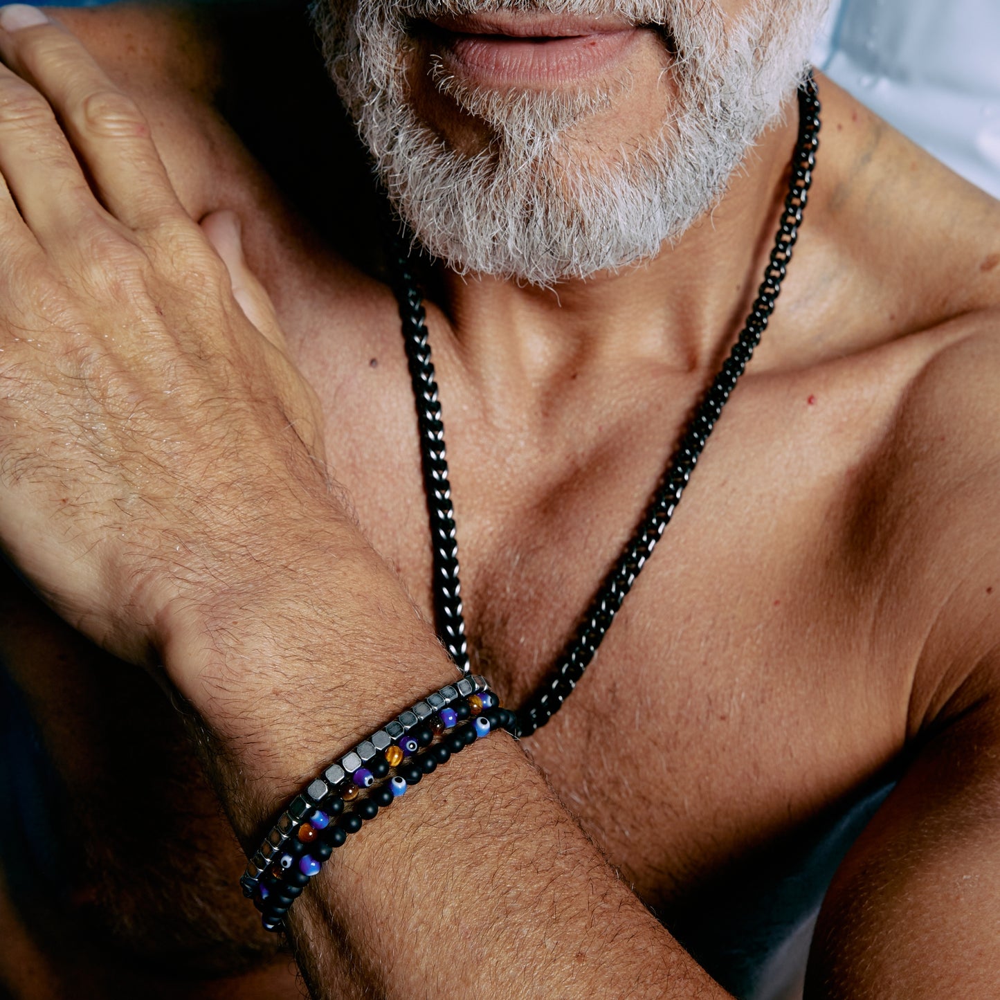 Multi-Stone Evil Eye Bracelet | 4MM - Unisex Bead Bracelet - The Steel Shop