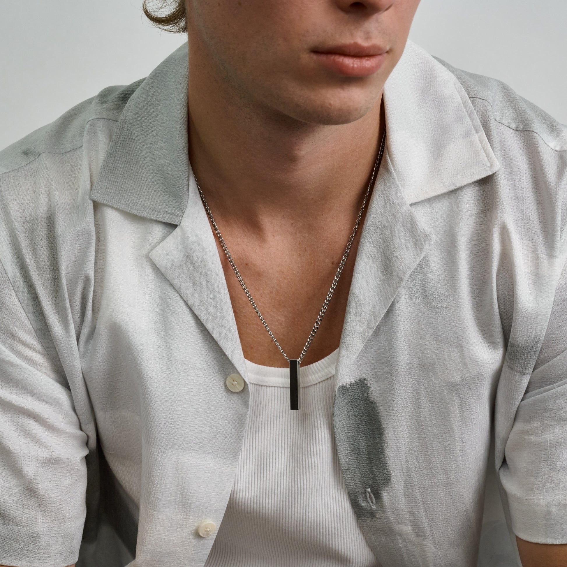 Matte Rectangle Bar Urn Pendant - unisex pendant - The Steel Shop