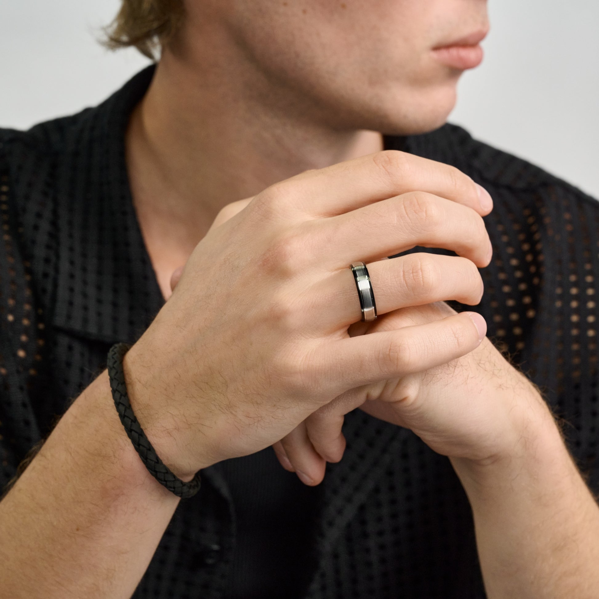 Two Tone Band - Men Ring - The Steel Shop