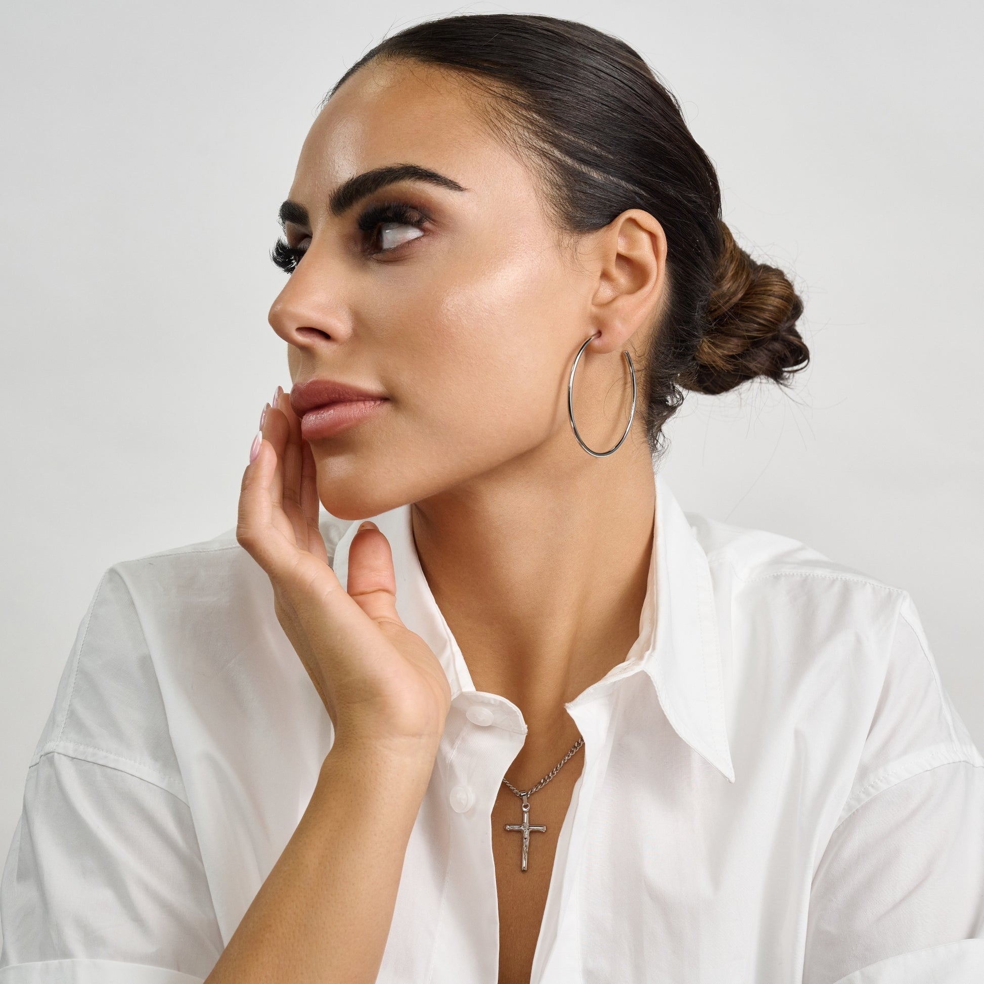 50mm Lightweight Hoop Earrings - Earrings - The Steel Shop