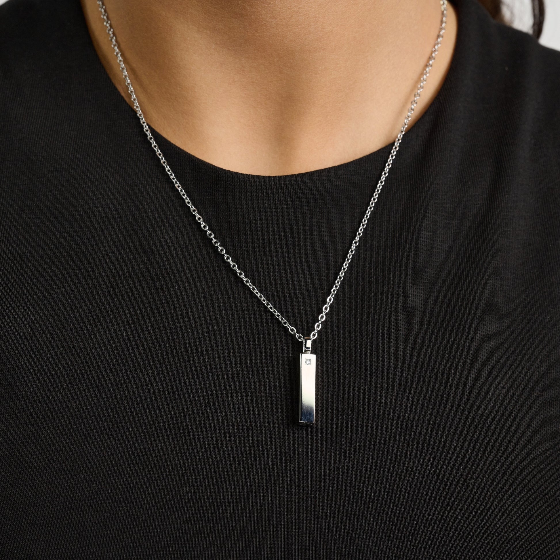 Minimal Stone-Set Urn Pendant - Women Pendant - The Steel Shop