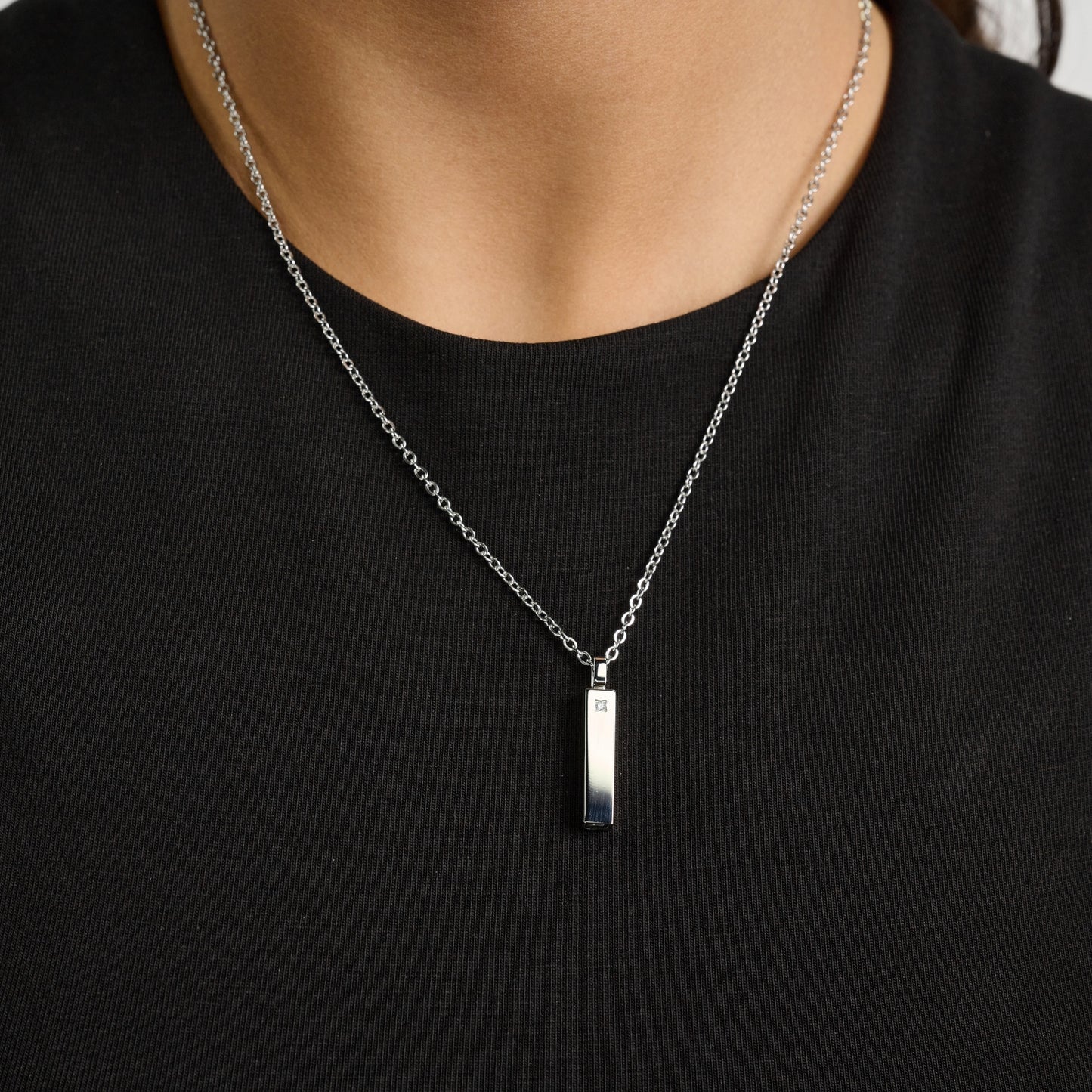 Minimal Stone-Set Urn Pendant - Women Pendant - The Steel Shop