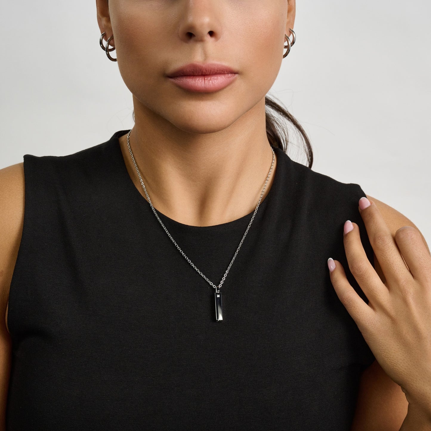 Minimal Stone-Set Urn Pendant - Women Pendant - The Steel Shop