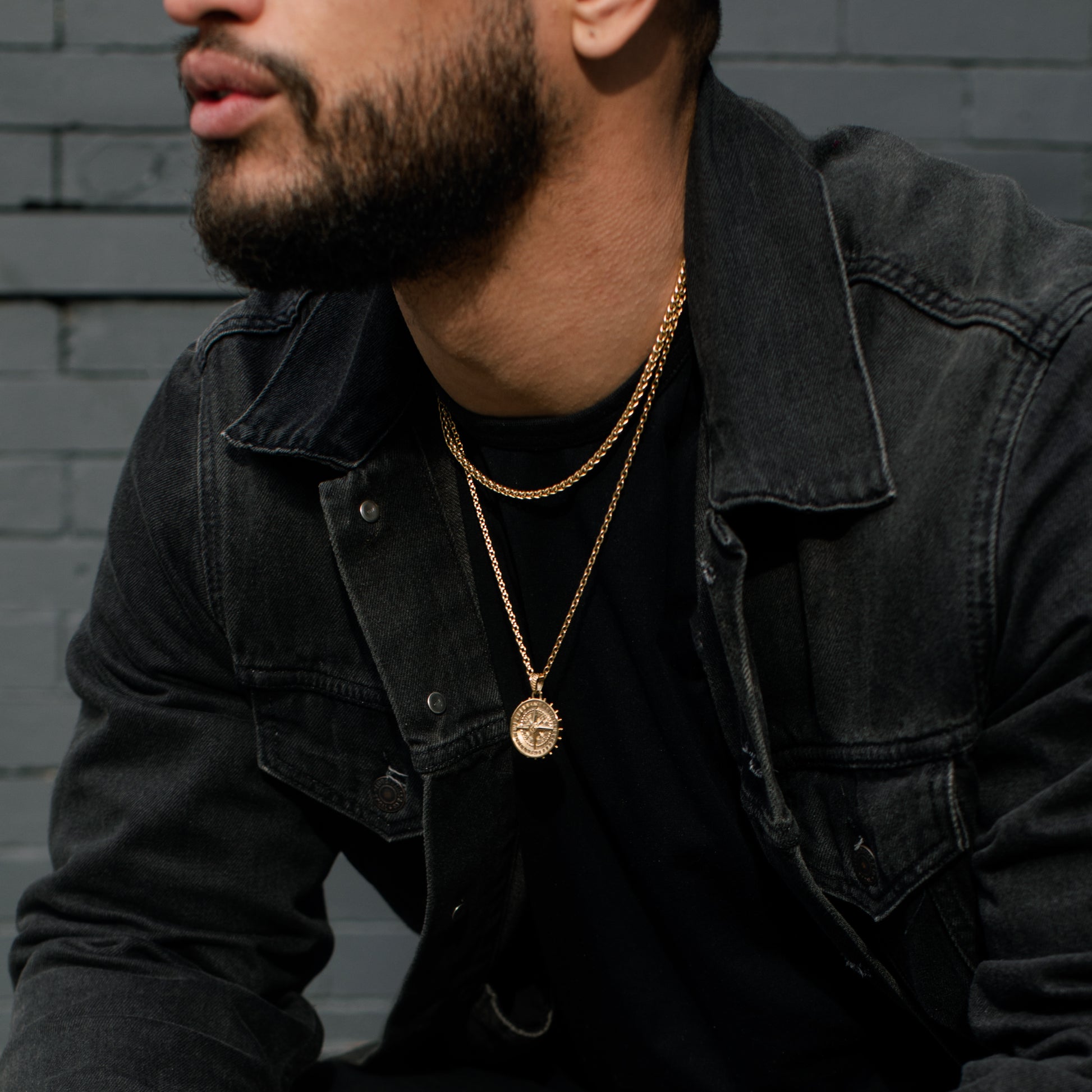 Gold Compass Pendant - Men Pendant - The Steel Shop