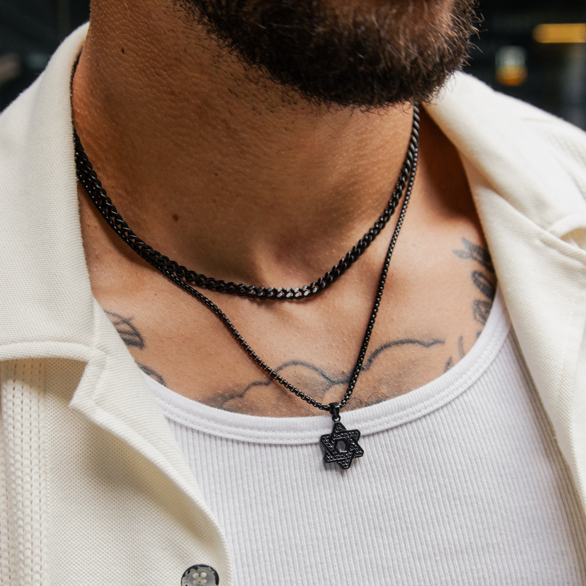 Stone-Set Star of David Pendant - Men Pendant - The Steel Shop