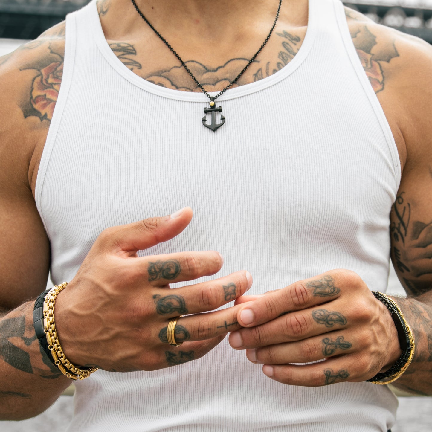 Gold Screw Anchor Pendant - Men Pendant - The Steel Shop