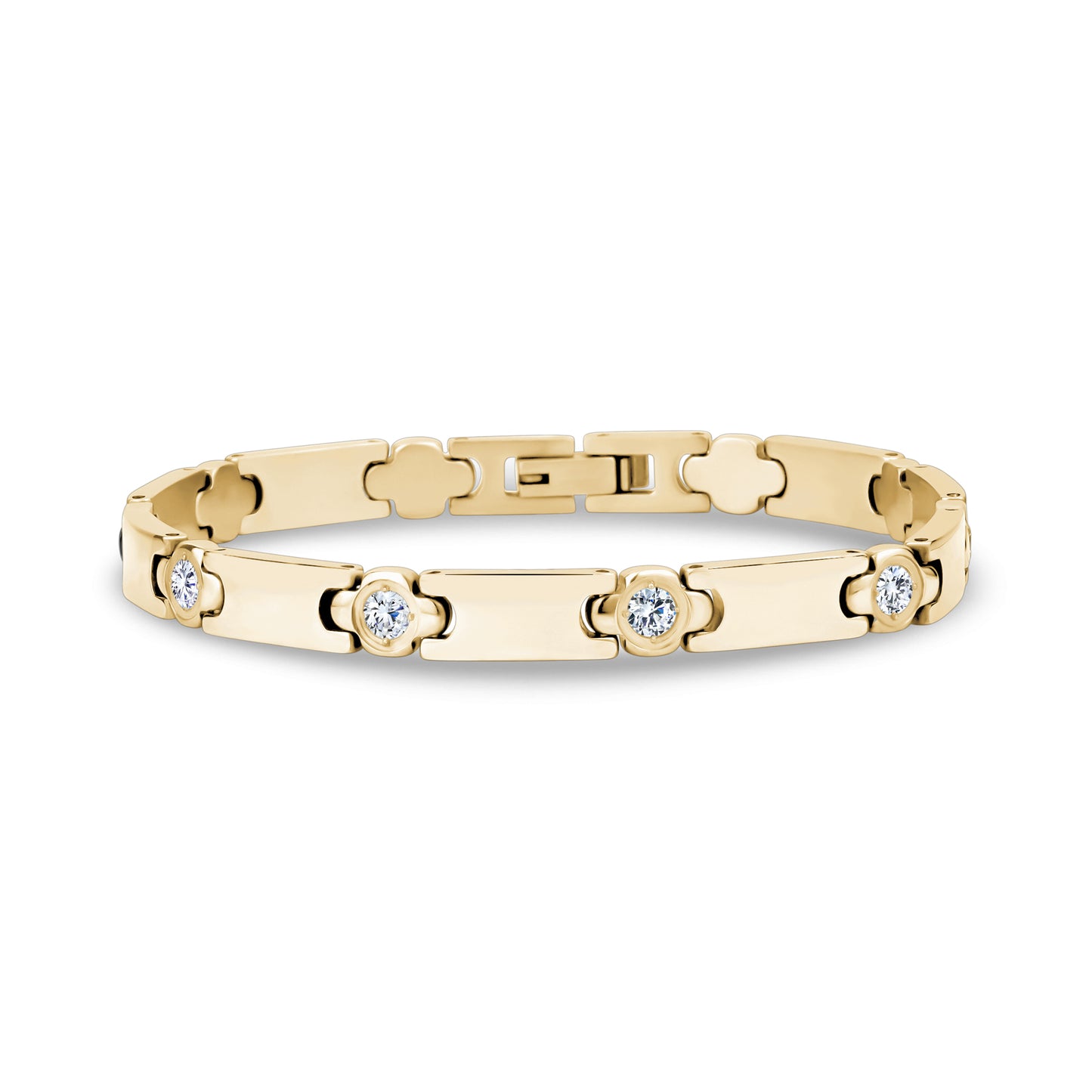 Stone-Set Link Bracelet - Women Bracelet - The Steel Shop