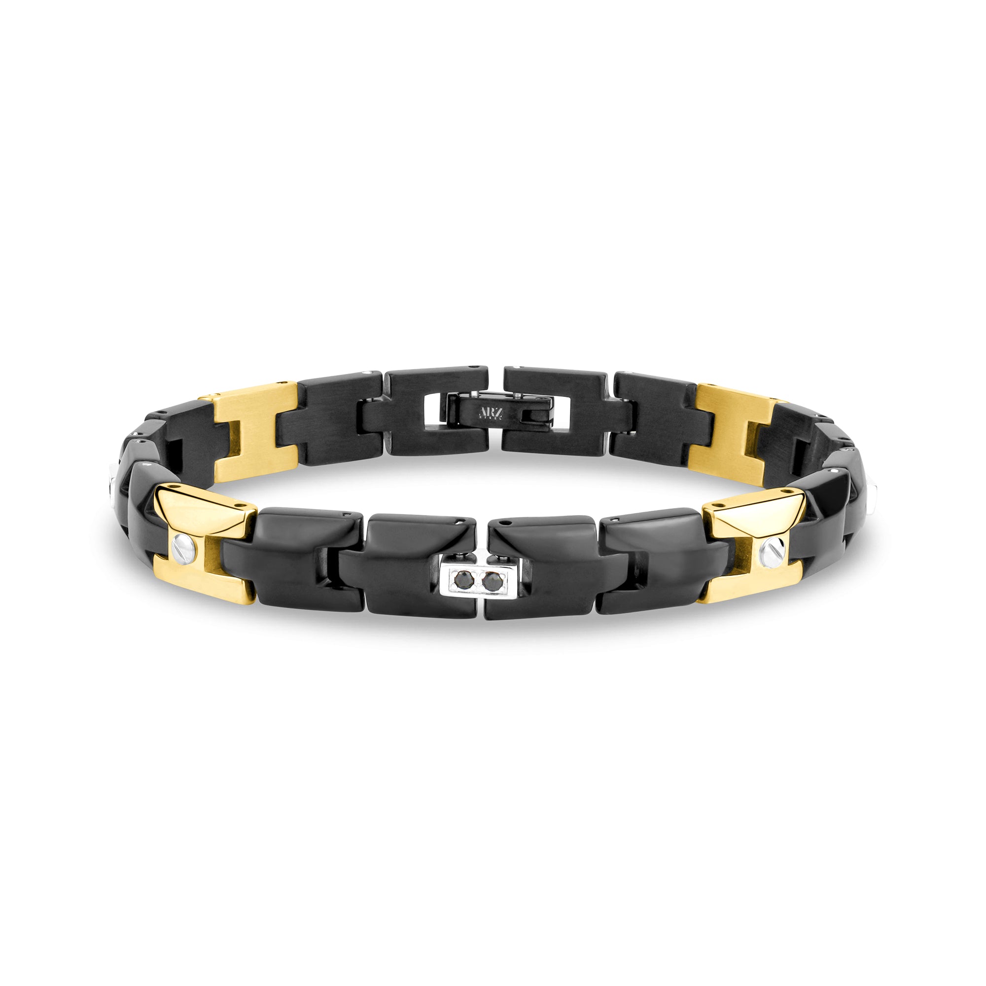 Trifecta Stainless Steel Black Stone Link Bracelet – The Steel Shop