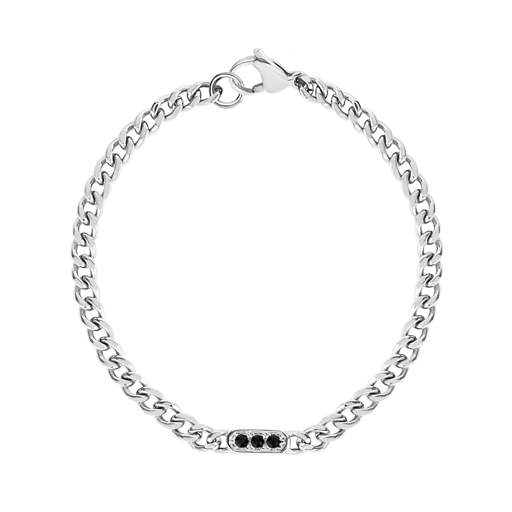 Black Stone Cuban Link Bracelet