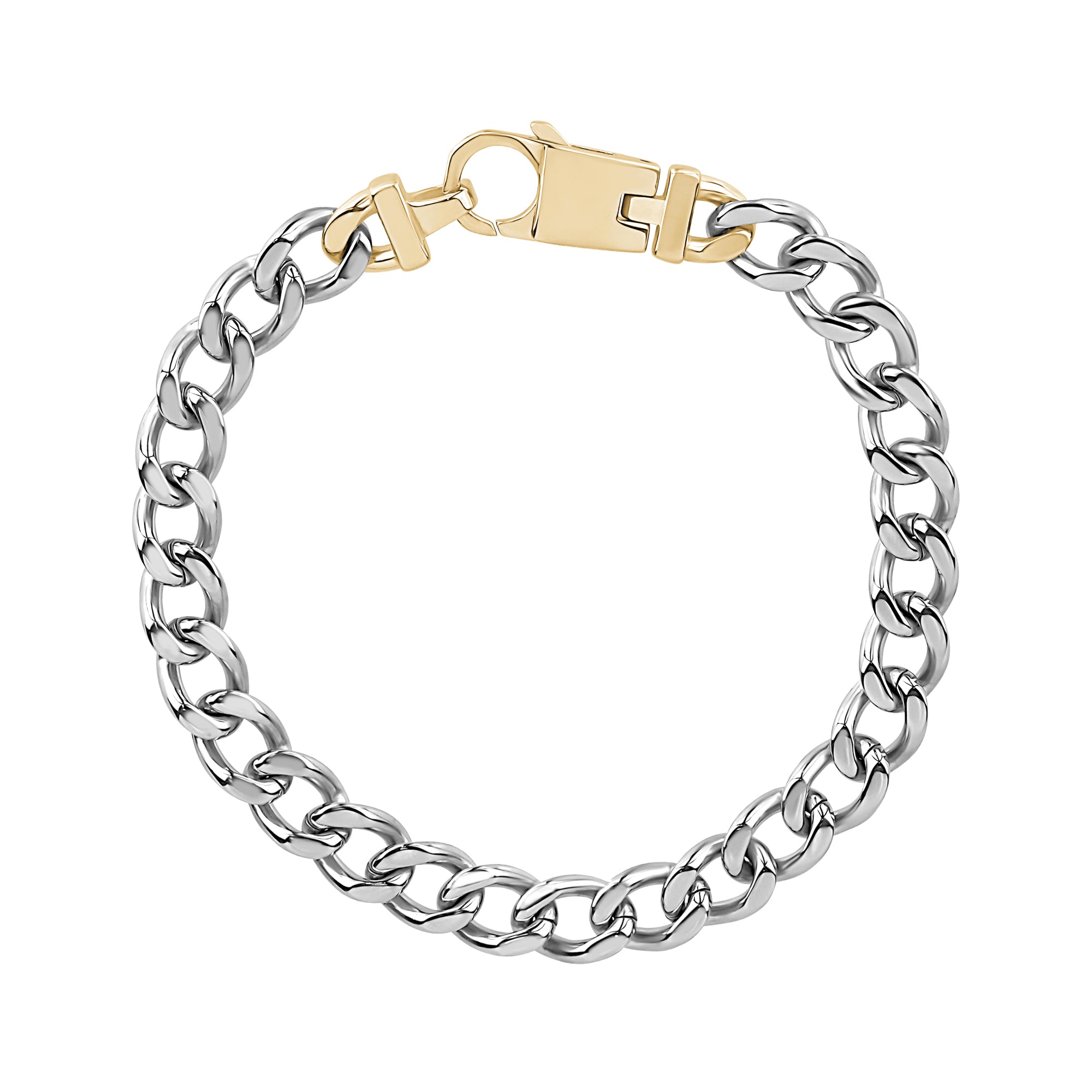 Amour Men's Curb Link Chain Bracelet In 10K Yellow Gold (7 Mm/9 Inch - Foto 11