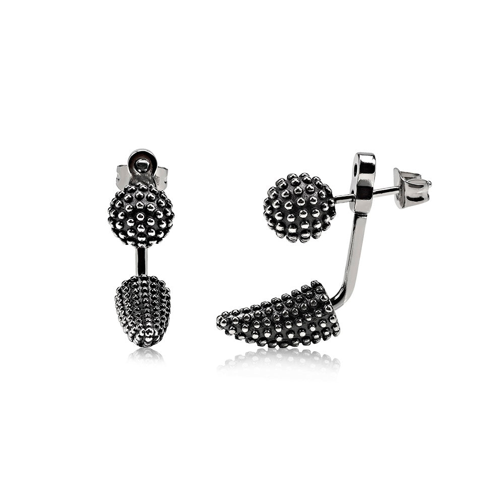 Textured Ball & Spike Studs - Earrings - The Steel Shop