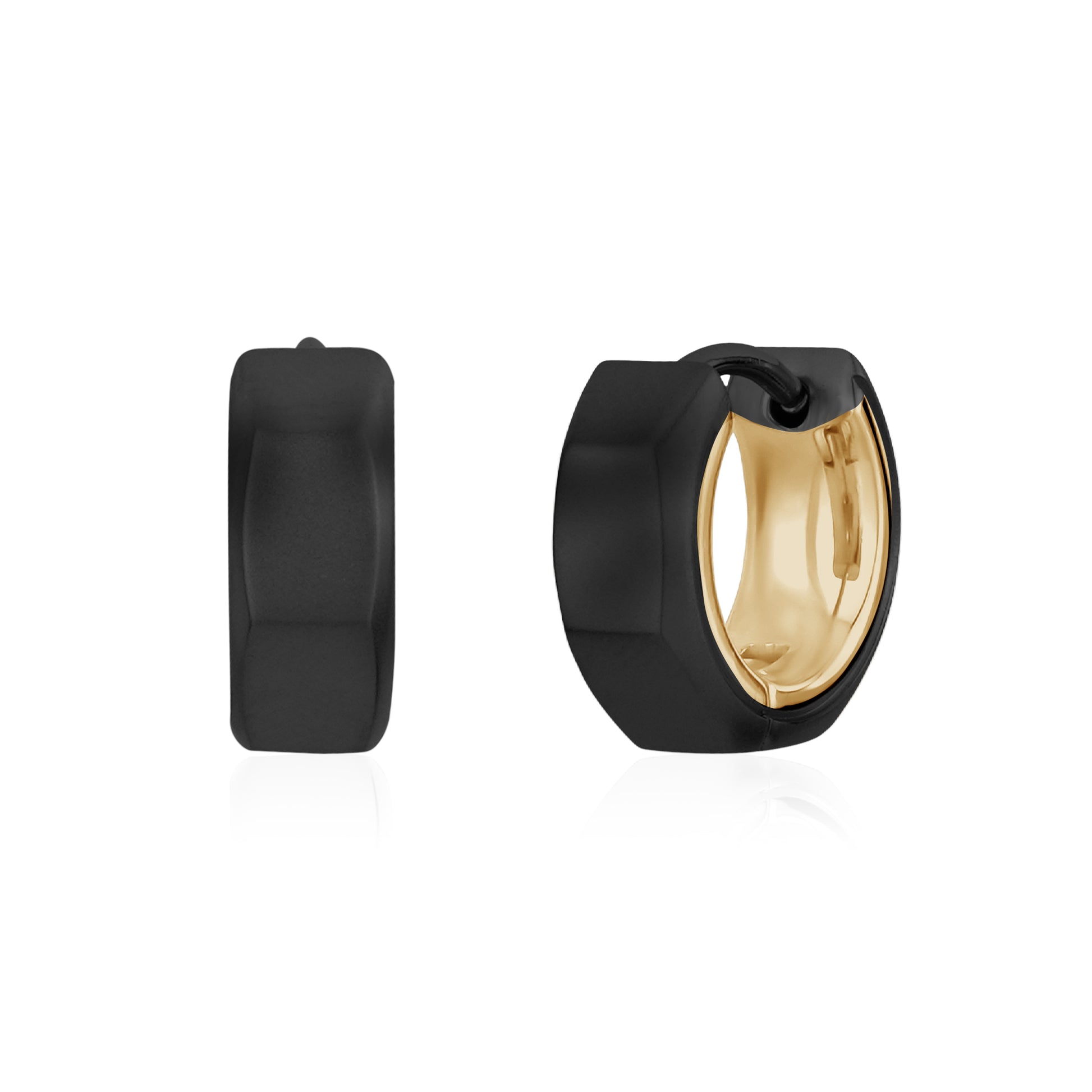 Faceted Huggies Earrings - Men Earrings - The Steel Shop