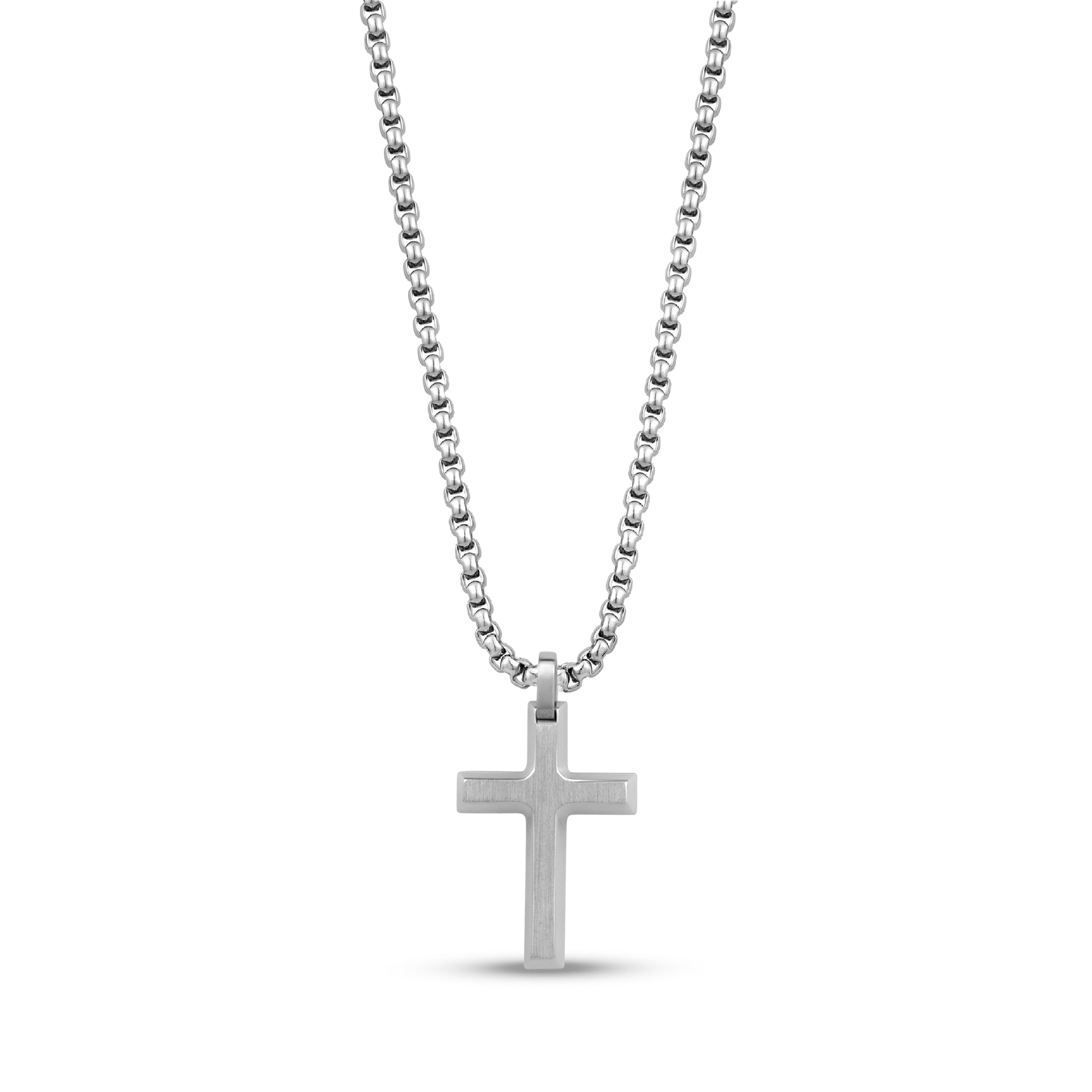 Mini Stainless Steel Engravable Beveled Edge Cross Pendant – The