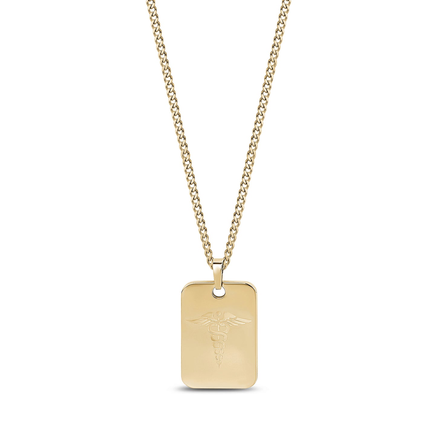 Medical Caduceus Dog Tag - Men Pendant - The Steel Shop