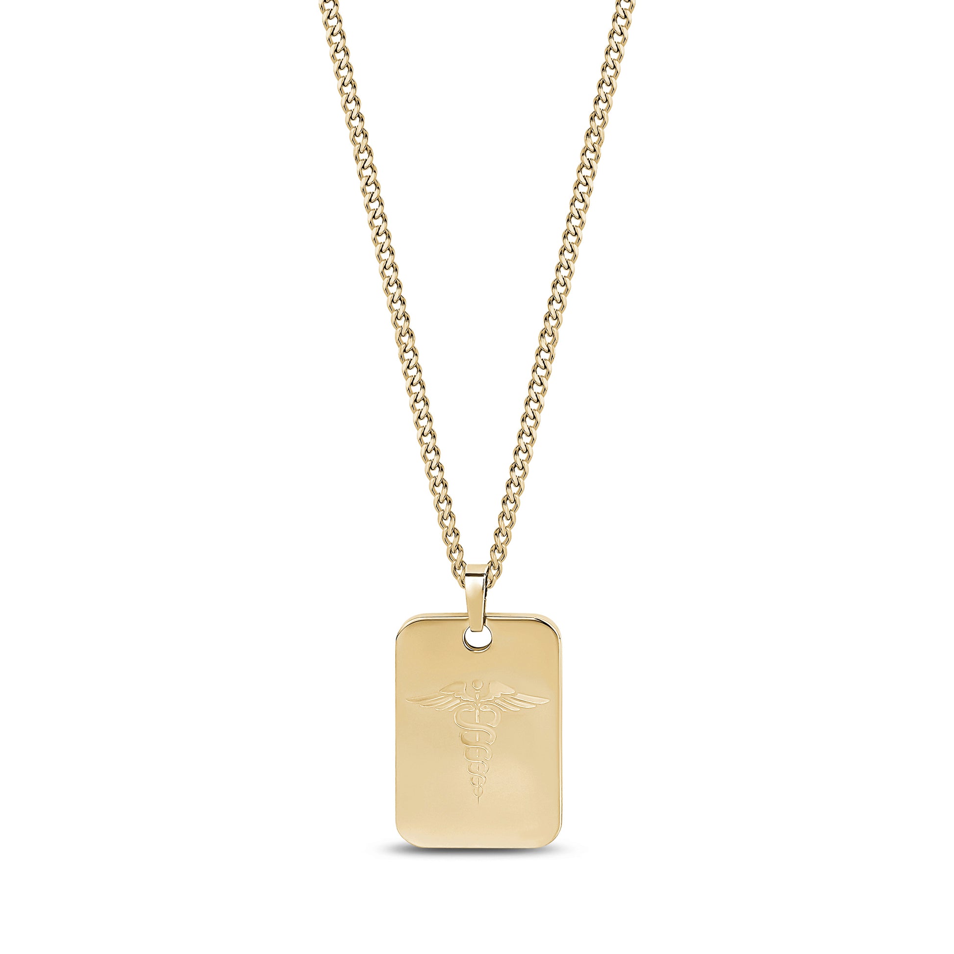 Medical Caduceus Dog Tag - Men Pendant - The Steel Shop