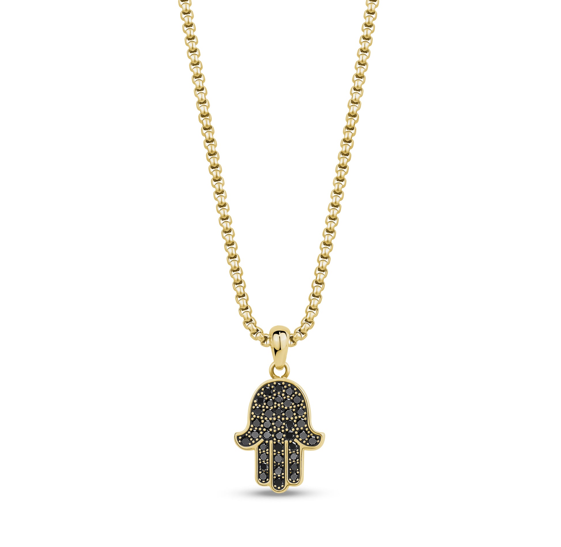 Stone-Set Hamsa Pendant - Men Pendant - The Steel Shop
