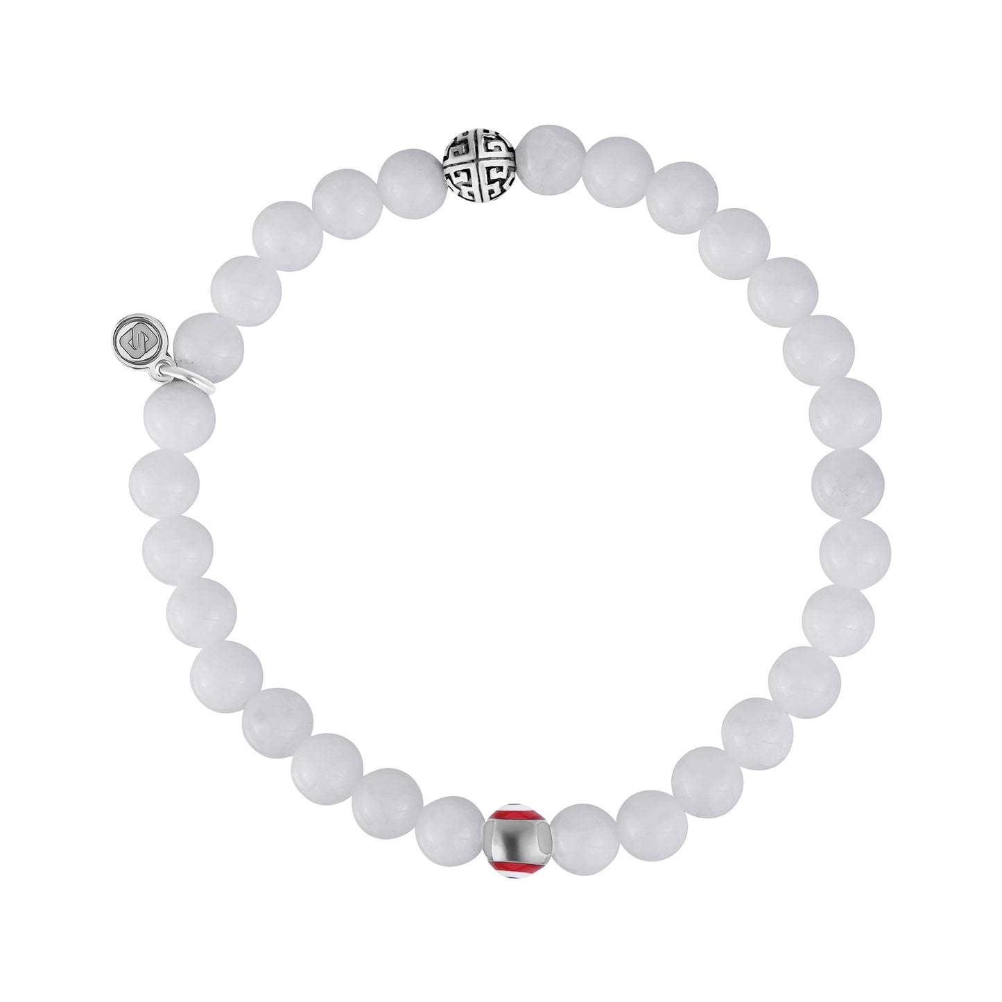Evil Eye White Jade Protection Bead Bracelet | 6MM - Unisex Bead Bracelet - The Steel Shop