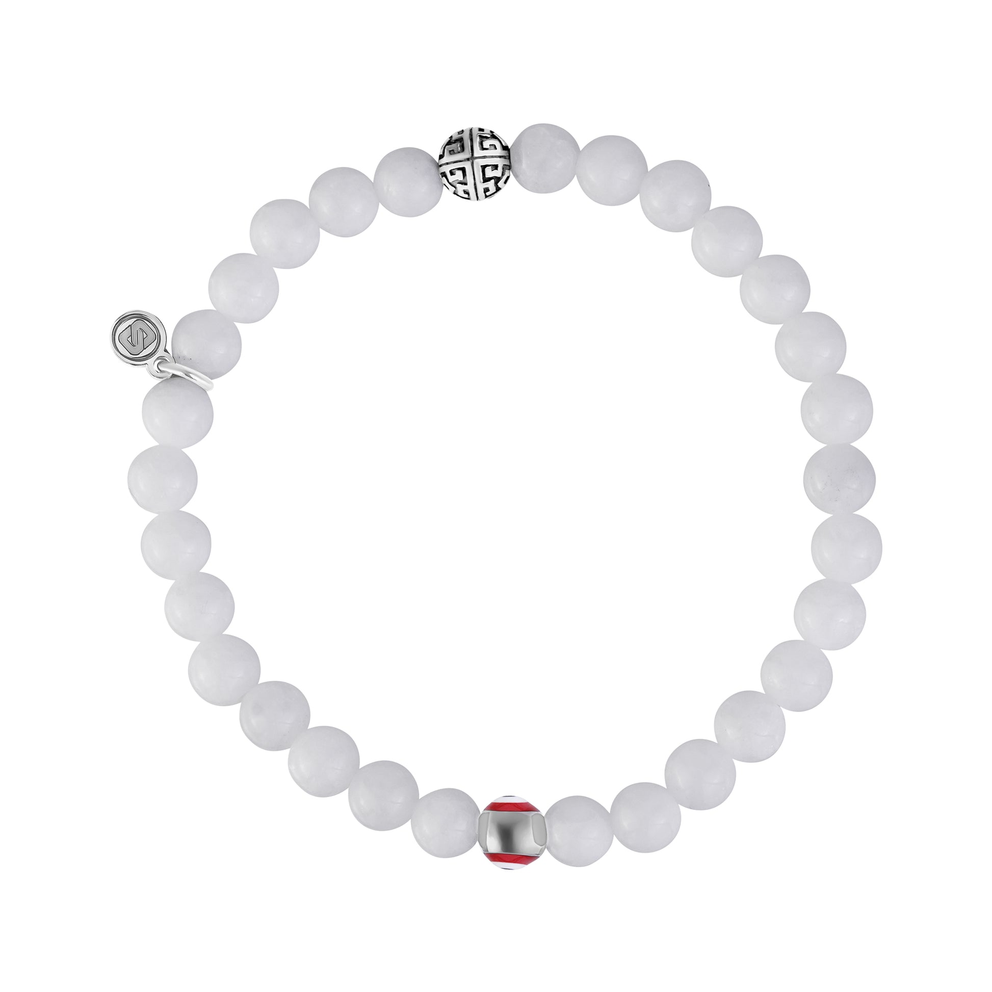Evil Eye White Jade Protection Bead Bracelet | 6MM - Unisex Bead Bracelet - The Steel Shop