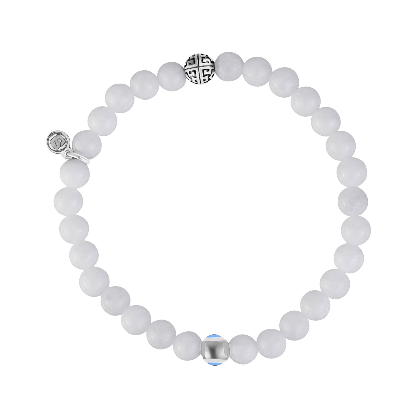 Evil Eye White Jade Protection Bead Bracelet | 6MM - Unisex Bead Bracelet - The Steel Shop