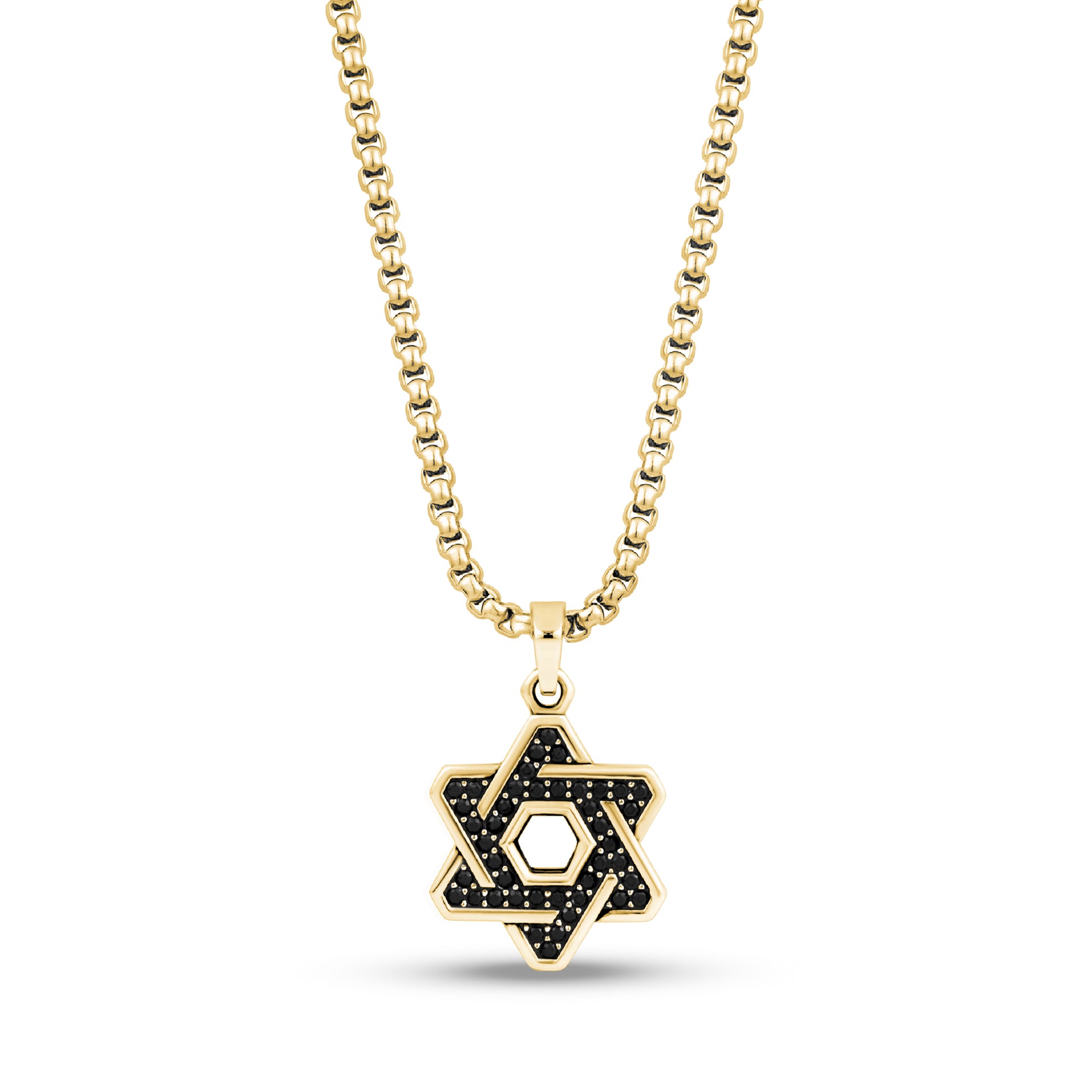 Stone-Set Star of David Pendant - Men Pendant - The Steel Shop