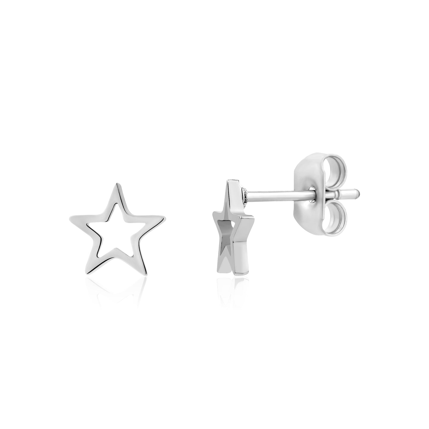 Mini Hollow Star Studs - Earrings - The Steel Shop