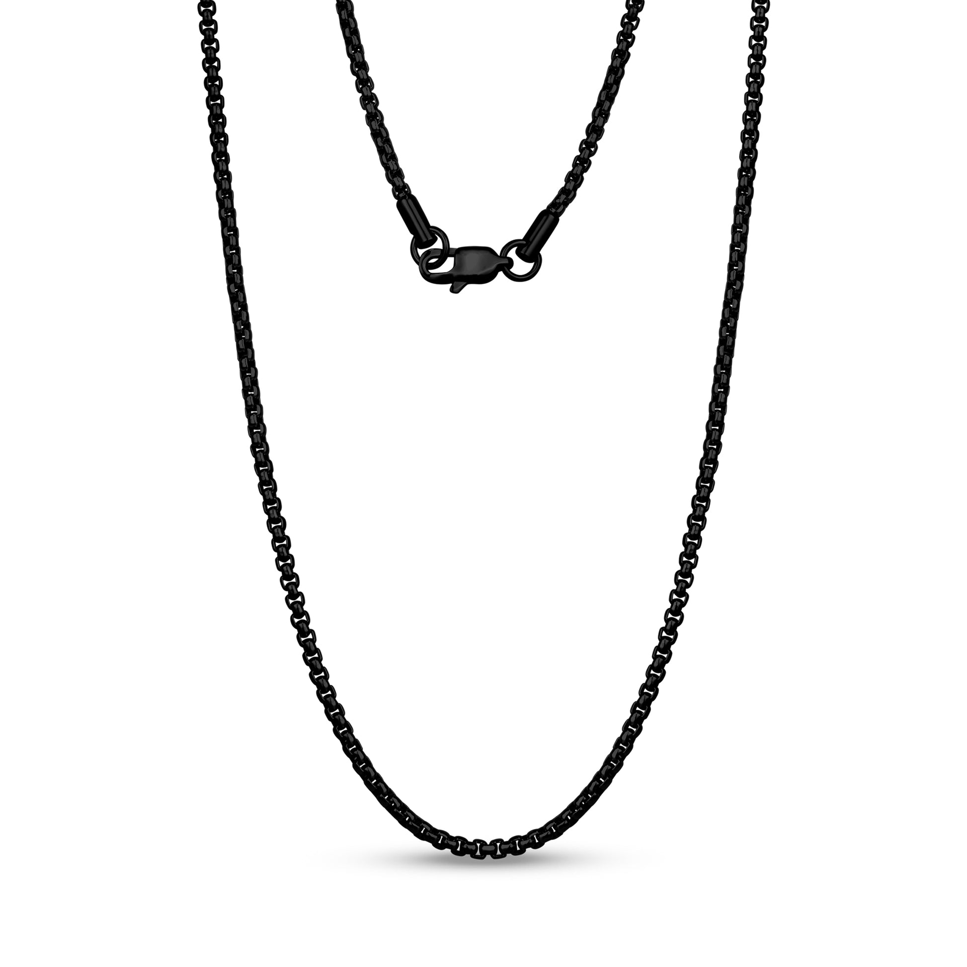 2.5mm Round Box Link Chain - Unisex Necklaces - The Steel Shop