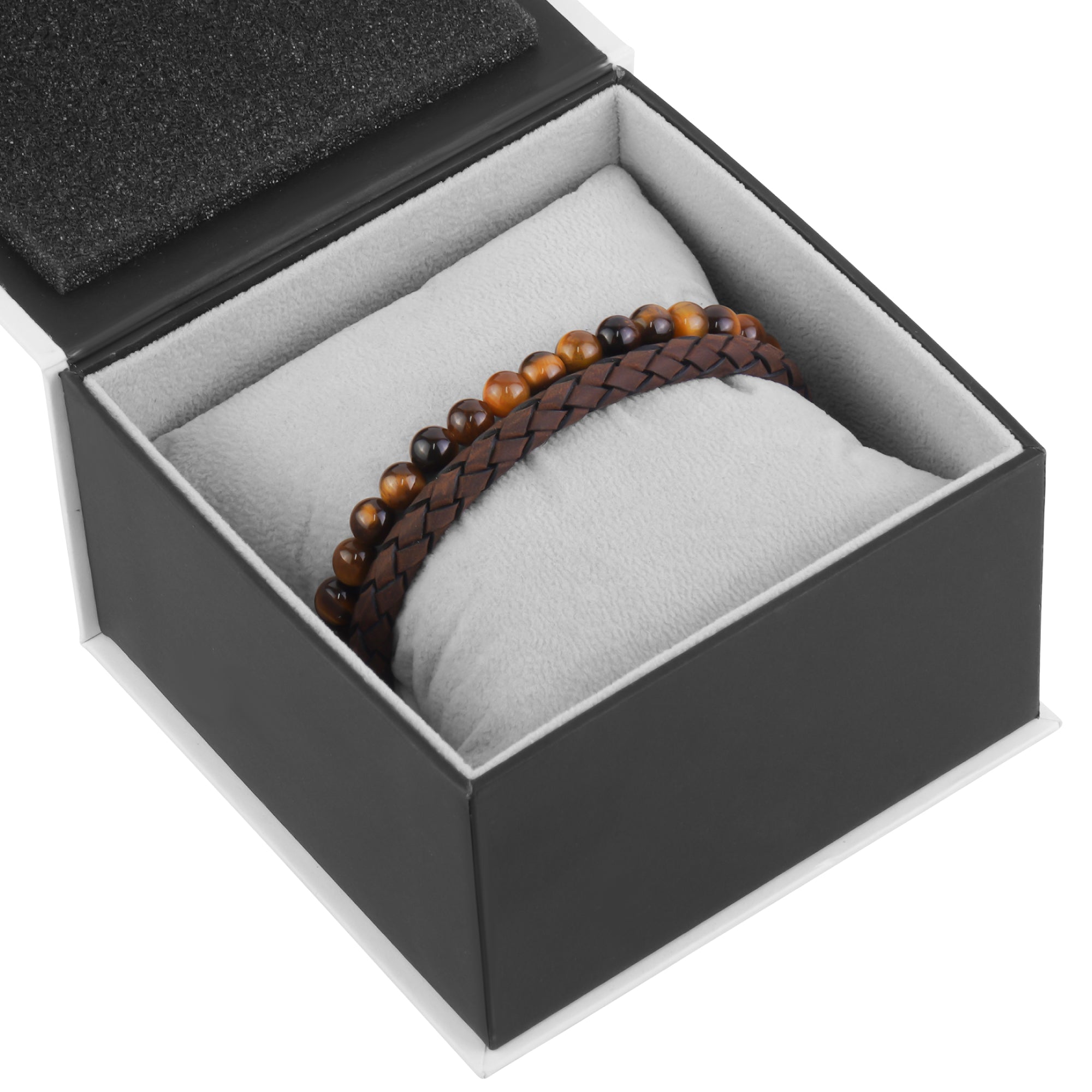 Earth Tone Brown Leather Beads Bracelet Stack | 6MM – The Steel Shop