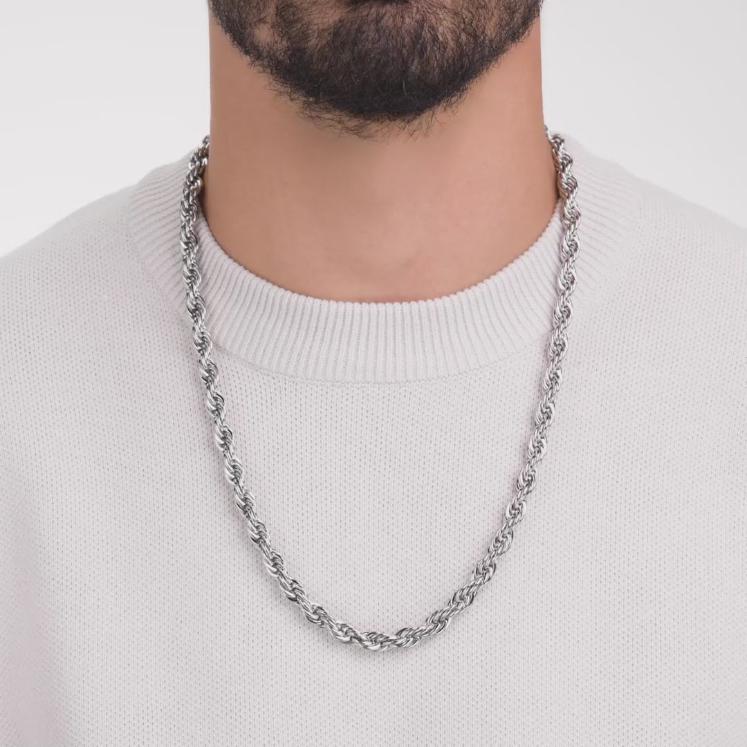 Mens Silver Necklace High Quality Stainless Steel Necklace 