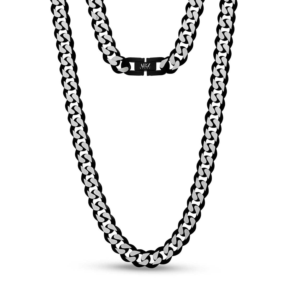 8mm Stainless Steel Two Tone Cuban Link Chain Necklace The Steel Shop