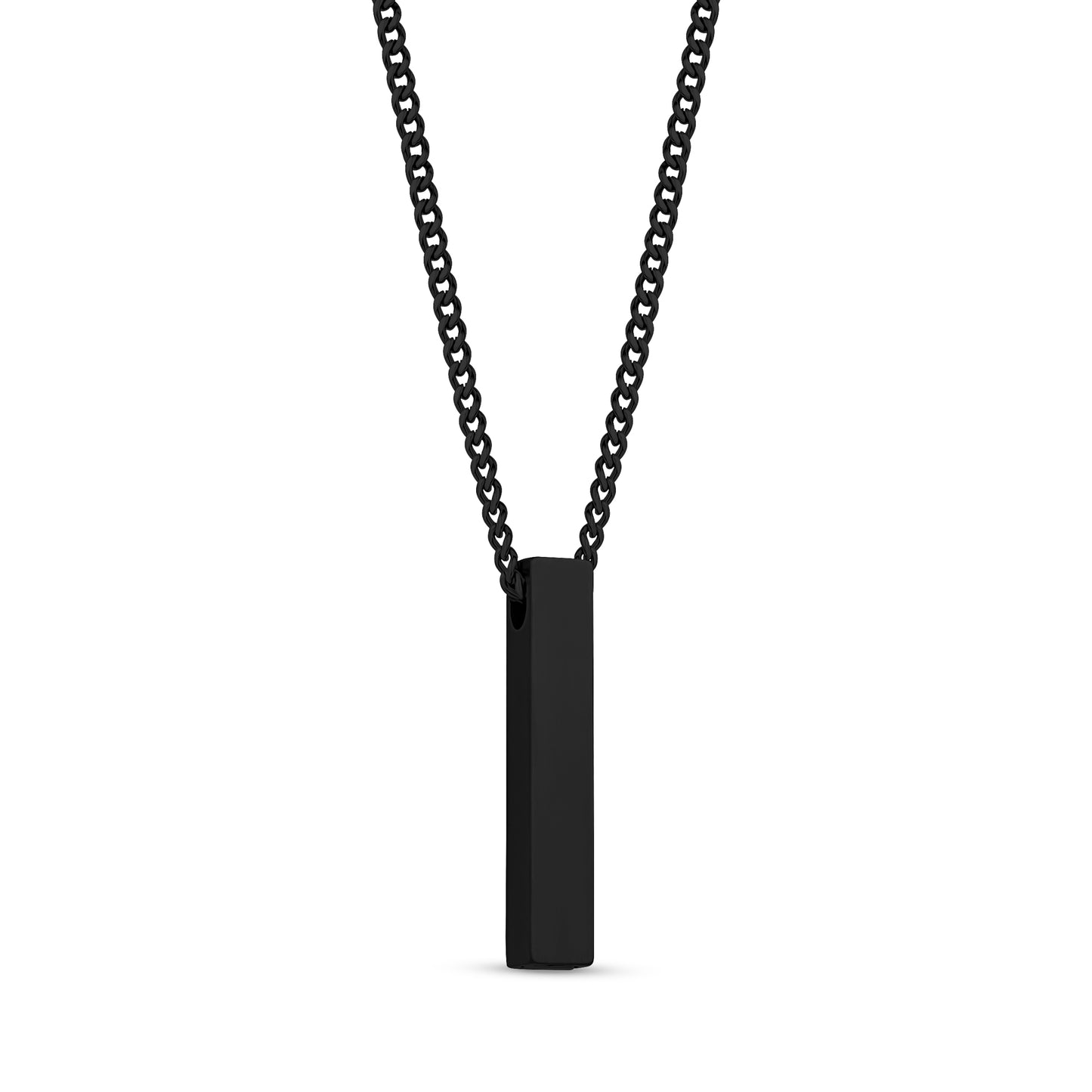 Matte Black Rectangle Bar Cremation Urn Pendant for Ashes