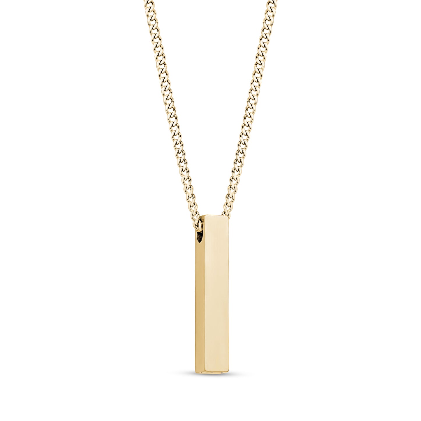 Matte Gold Rectangle Bar Cremation Urn Pendant for Ashes