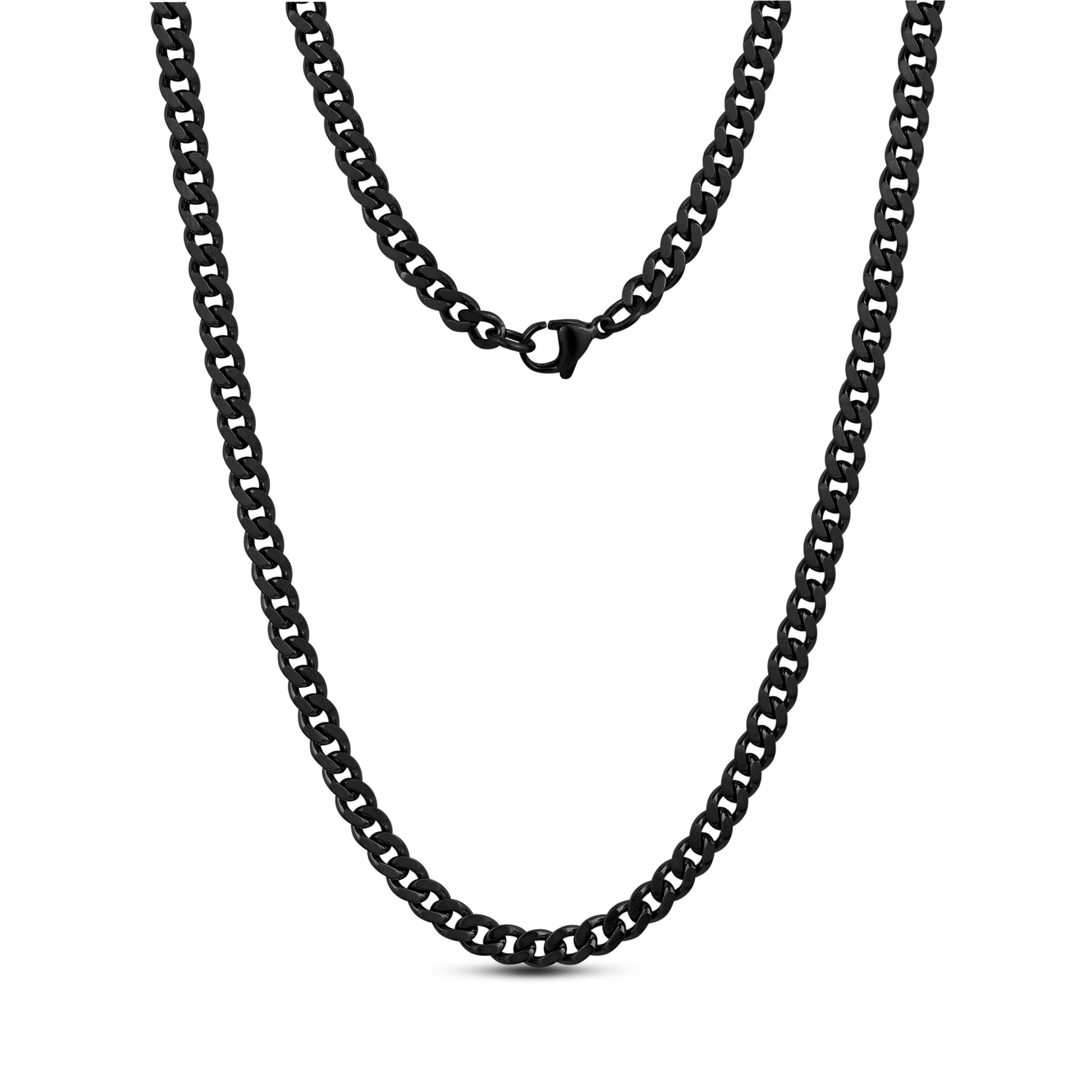 5mm Black Matte Cuban Link Chain Necklace