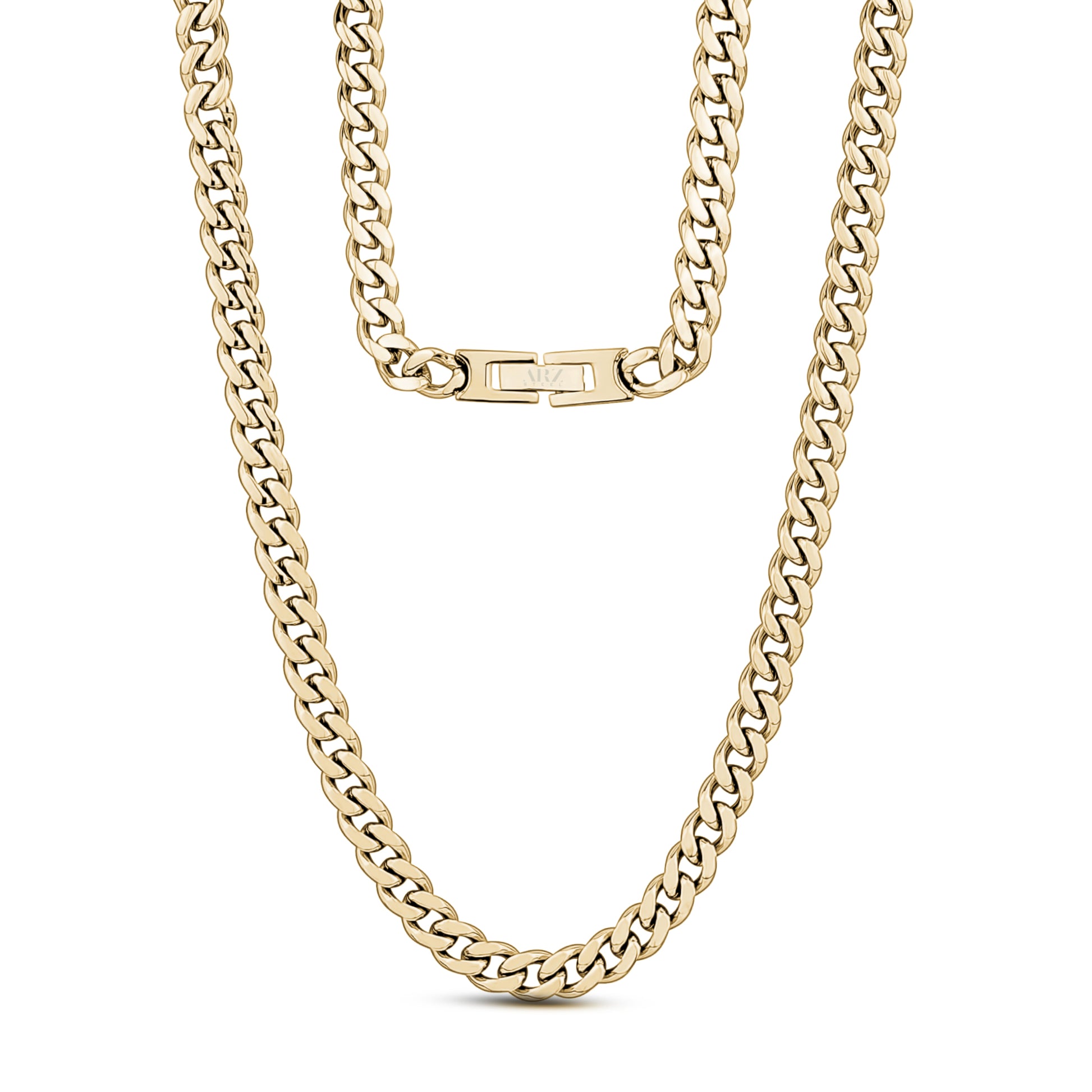 6mm Gold Cuban Link Chain Necklace