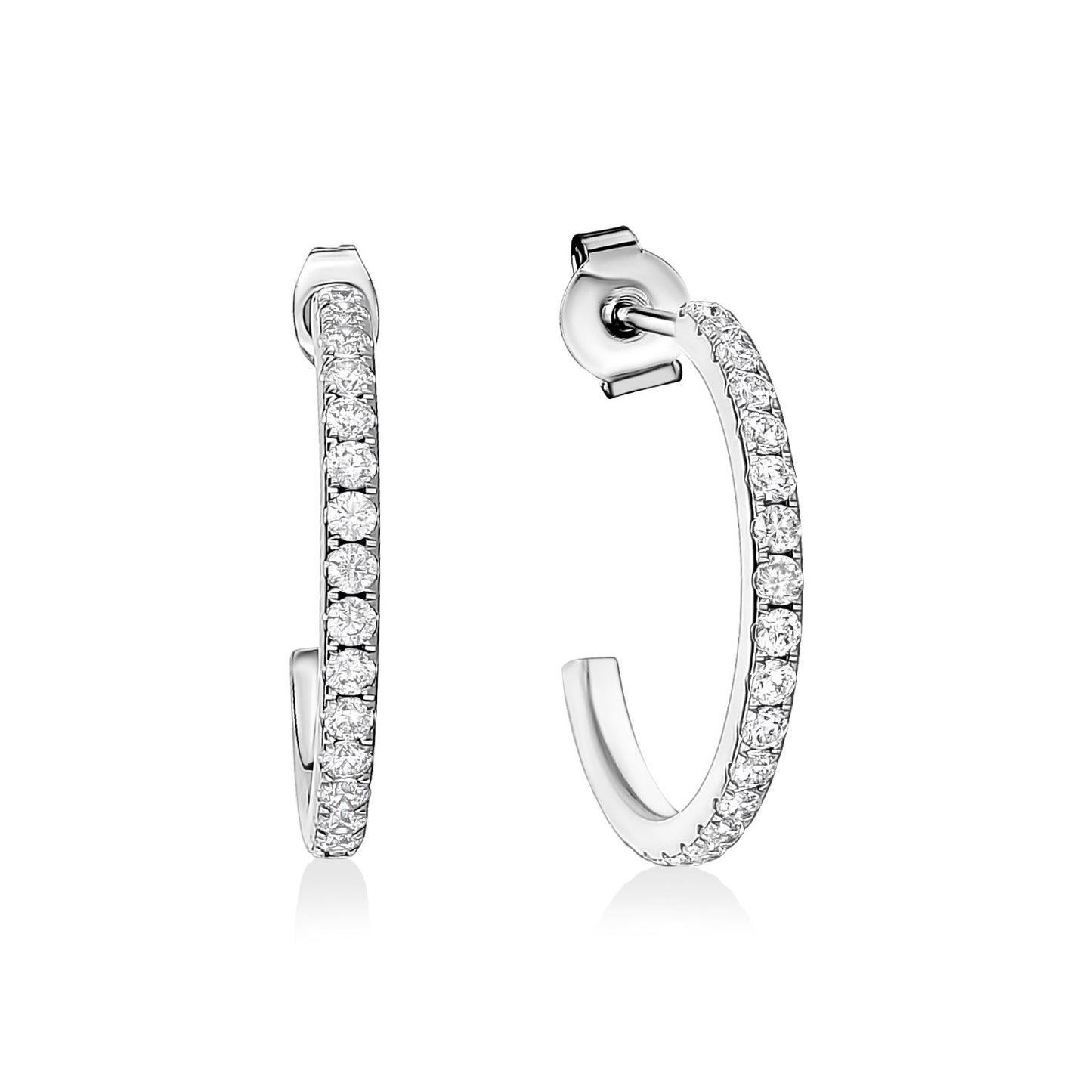 30mm Cubic Zircon Hoop Earrings - Earrings - The Steel Shop