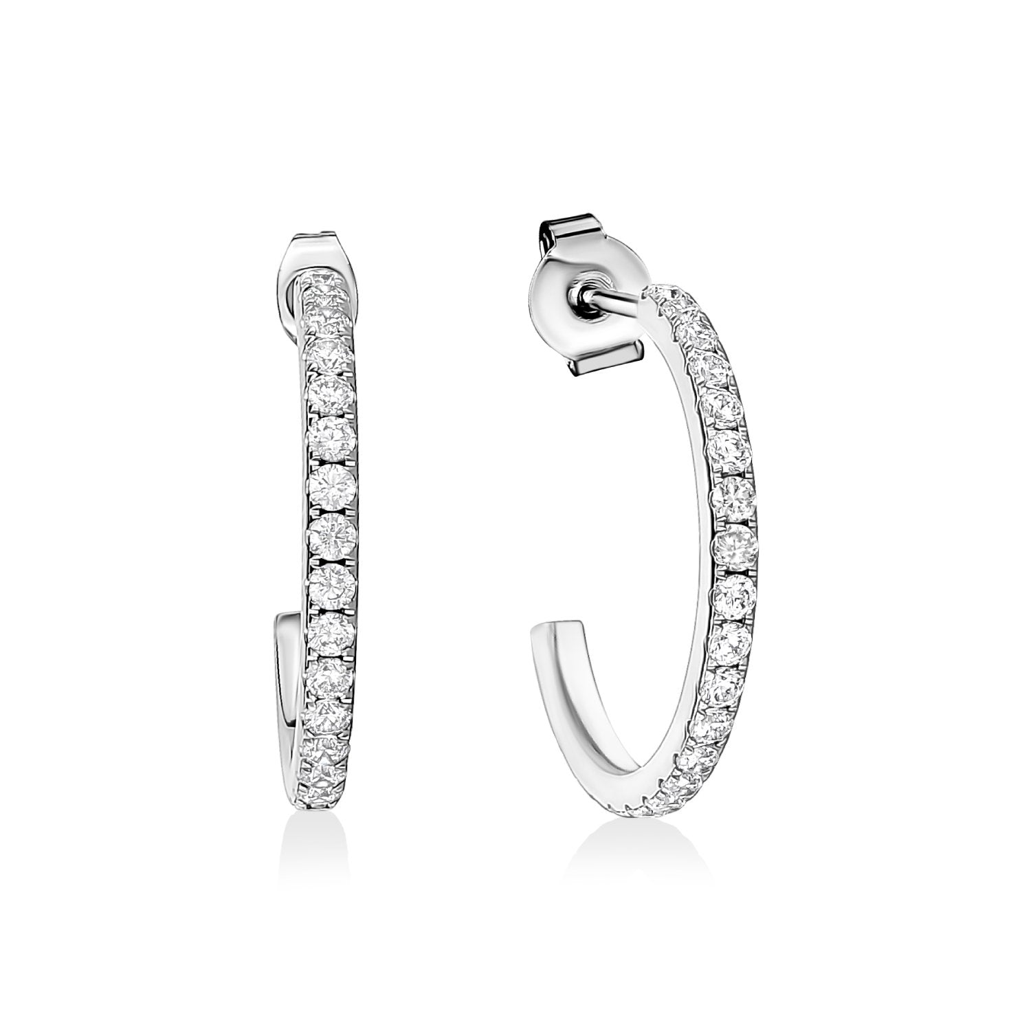 30mm Cubic Zircon Hoop Earrings - Earrings - The Steel Shop