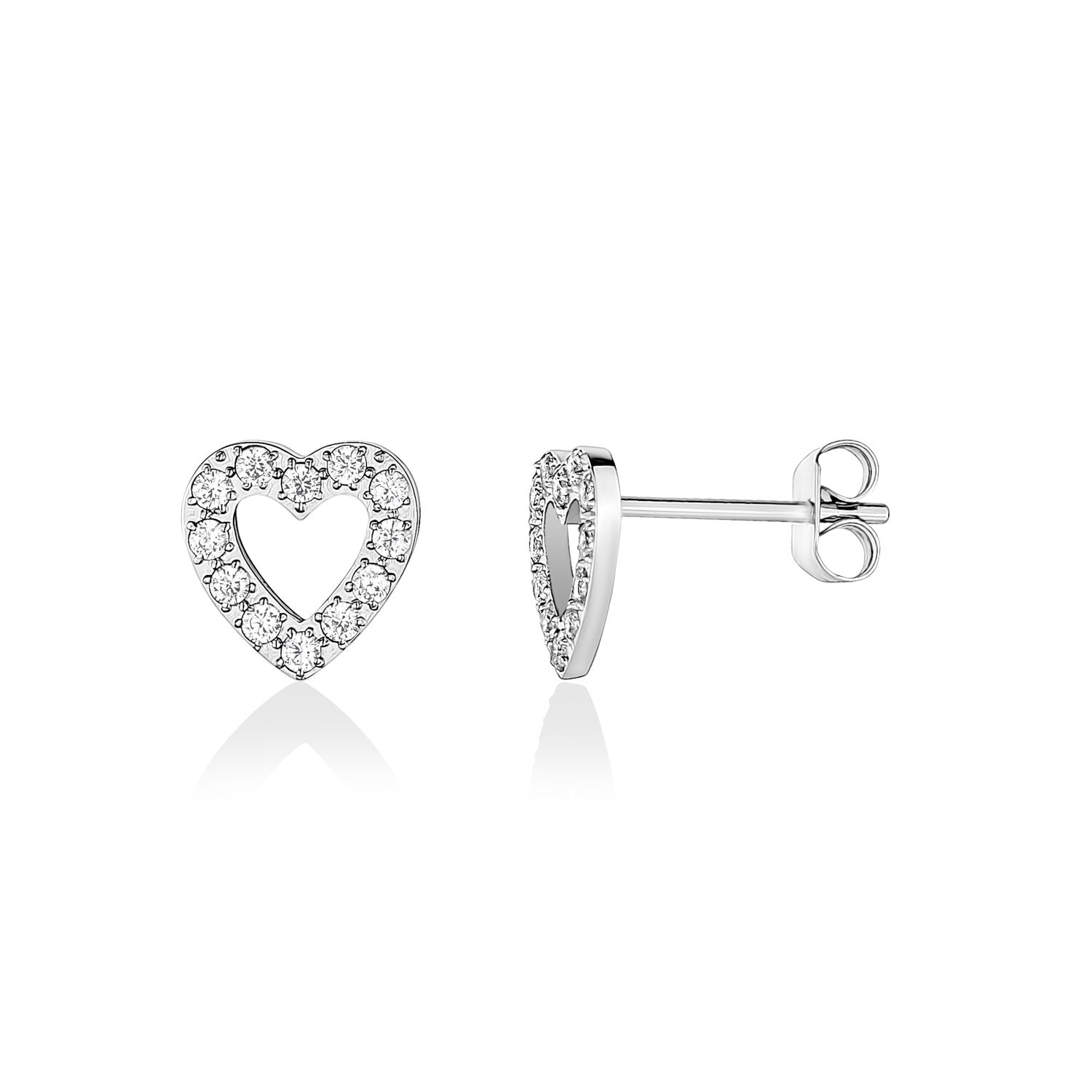 Cubic Zircon Heart Earrings