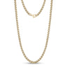 Men Necklace - 4mm Gold Stainless Steel Round Franco Wheat Chain Necklace