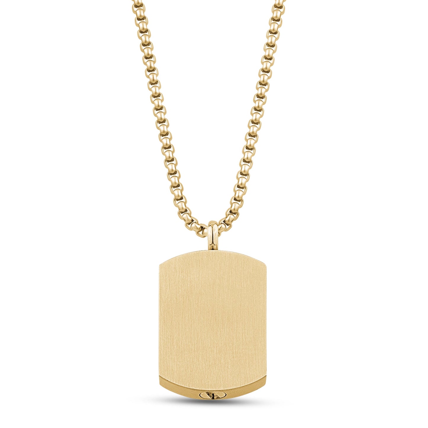 Men Pendant - Gold Engravable Dog Tag Urn Pendant