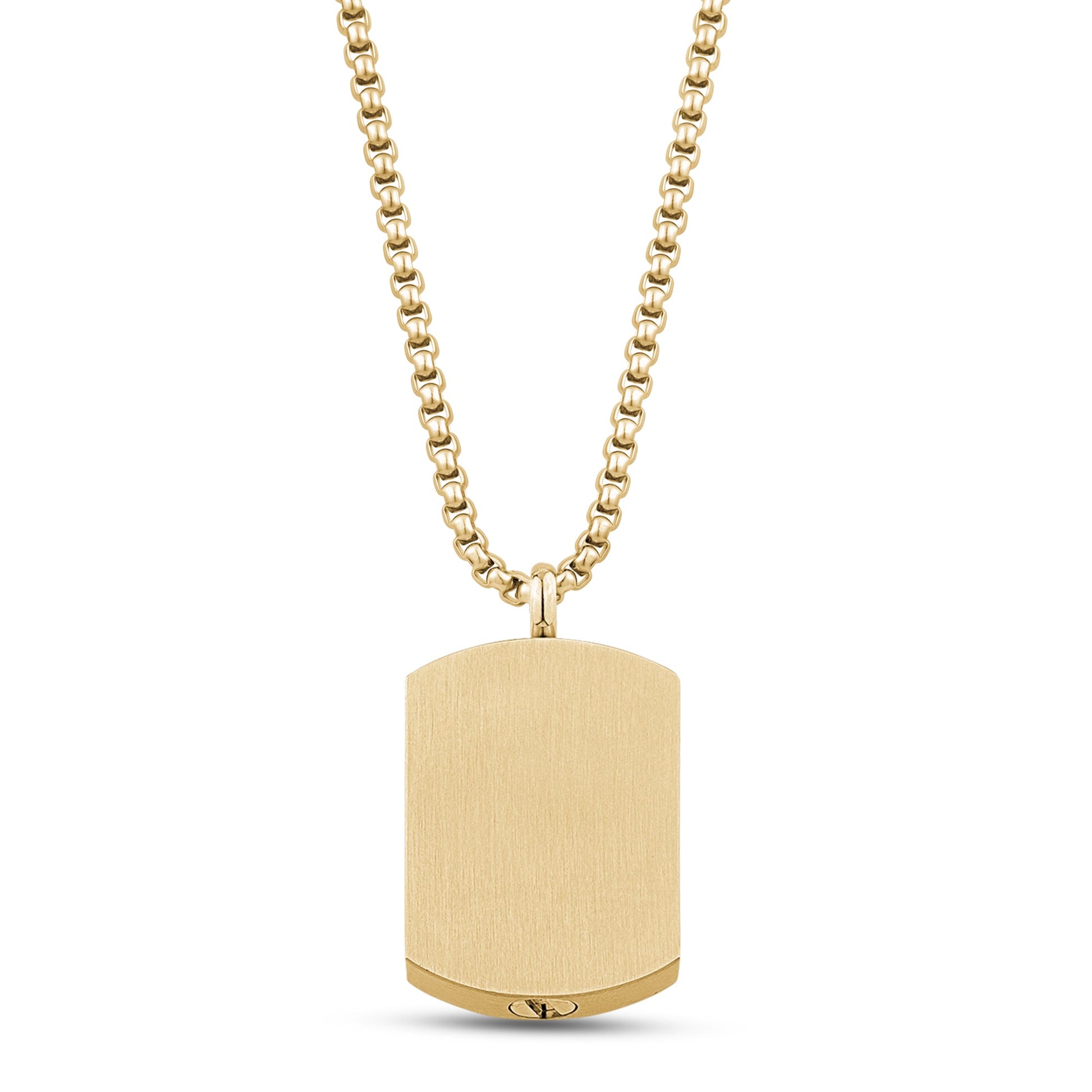 Men Pendant - Gold Engravable Dog Tag Urn Pendant