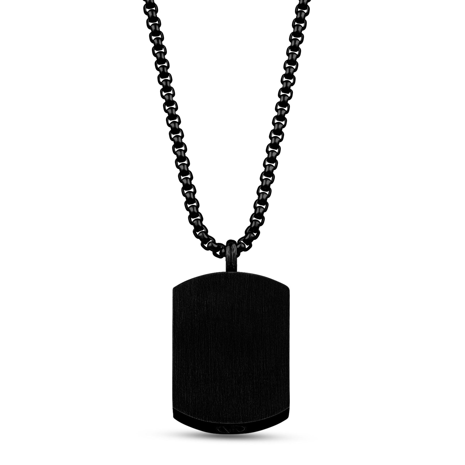 Men Pendant - Black Engravable Dog Tag Urn Pendant