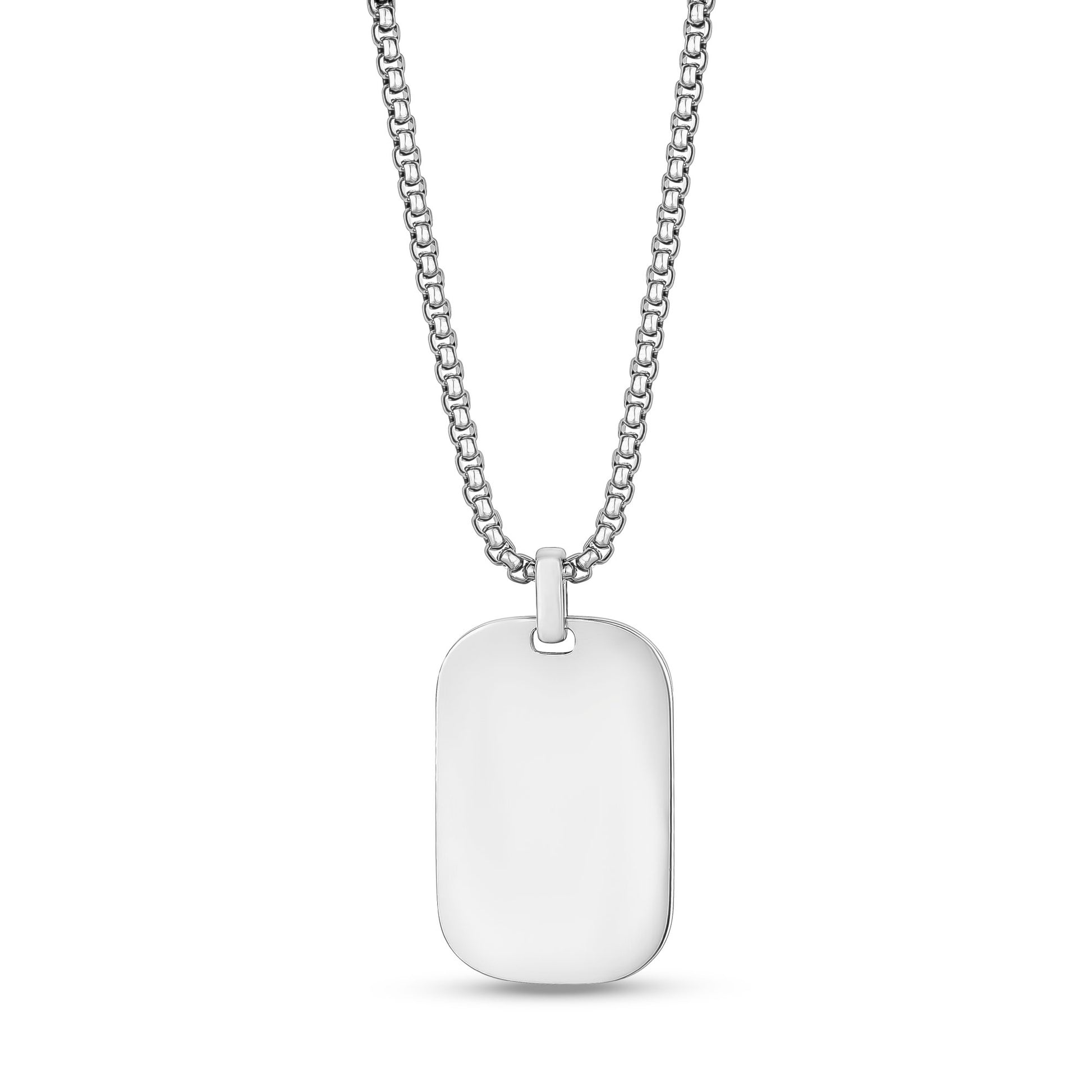 Men Pendant - Engravable Modern Stainless Steel Dog Tag