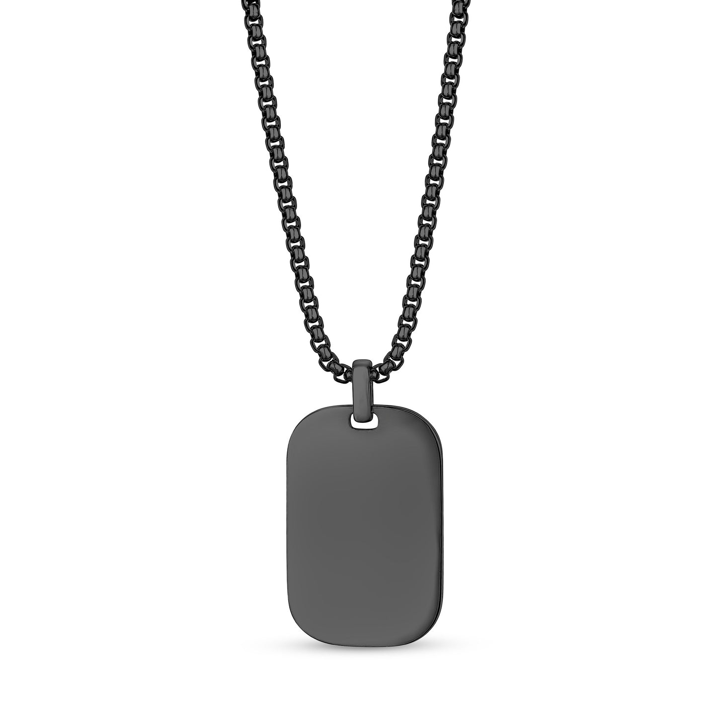 Men Pendant - Engravable Modern Gun Metal Dog Tag