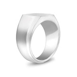 Men Ring - Matte And Shiny Steel Engravable Square Signet Ring