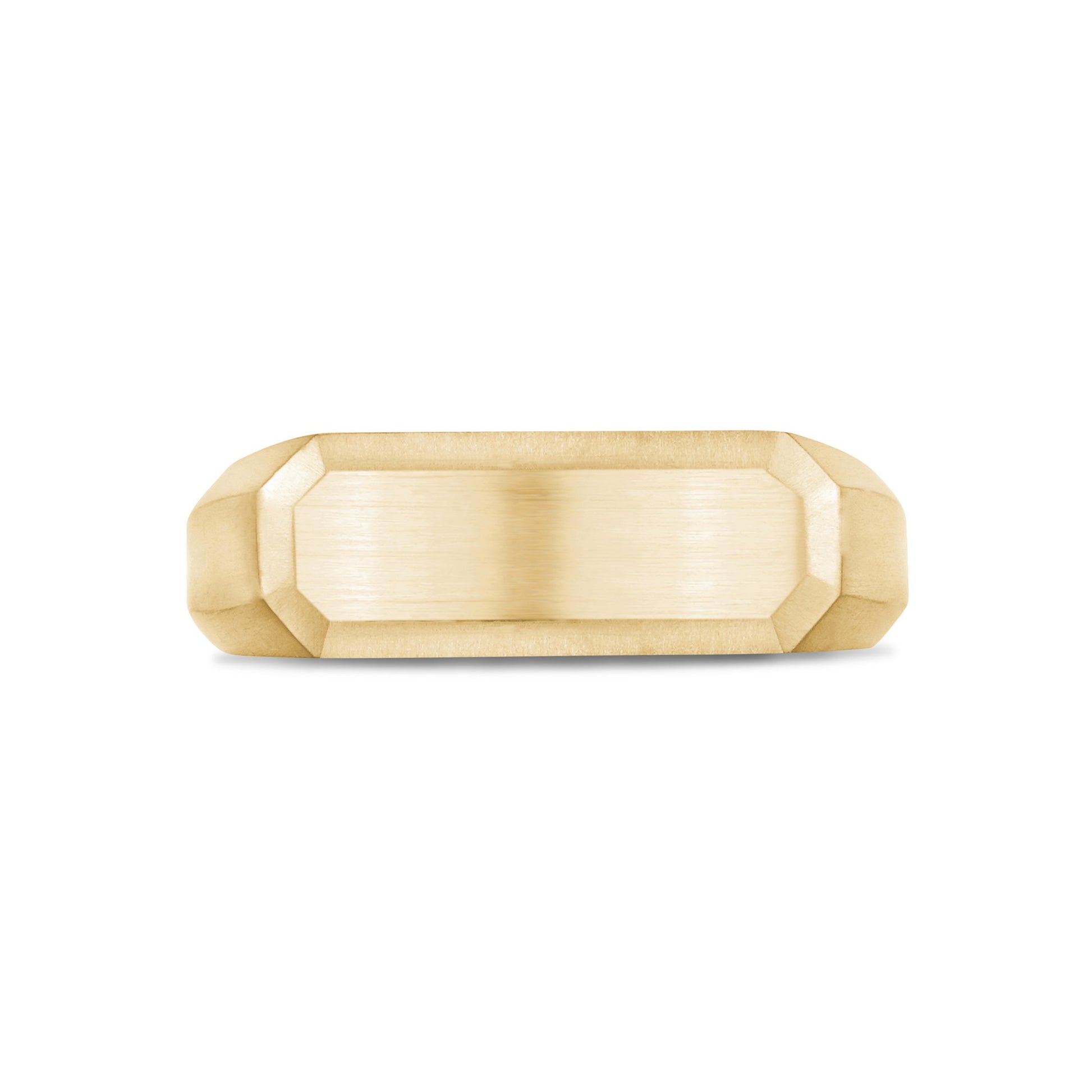 Men Ring - Matte Gold Steel Engravable Rectangle Signet Ring