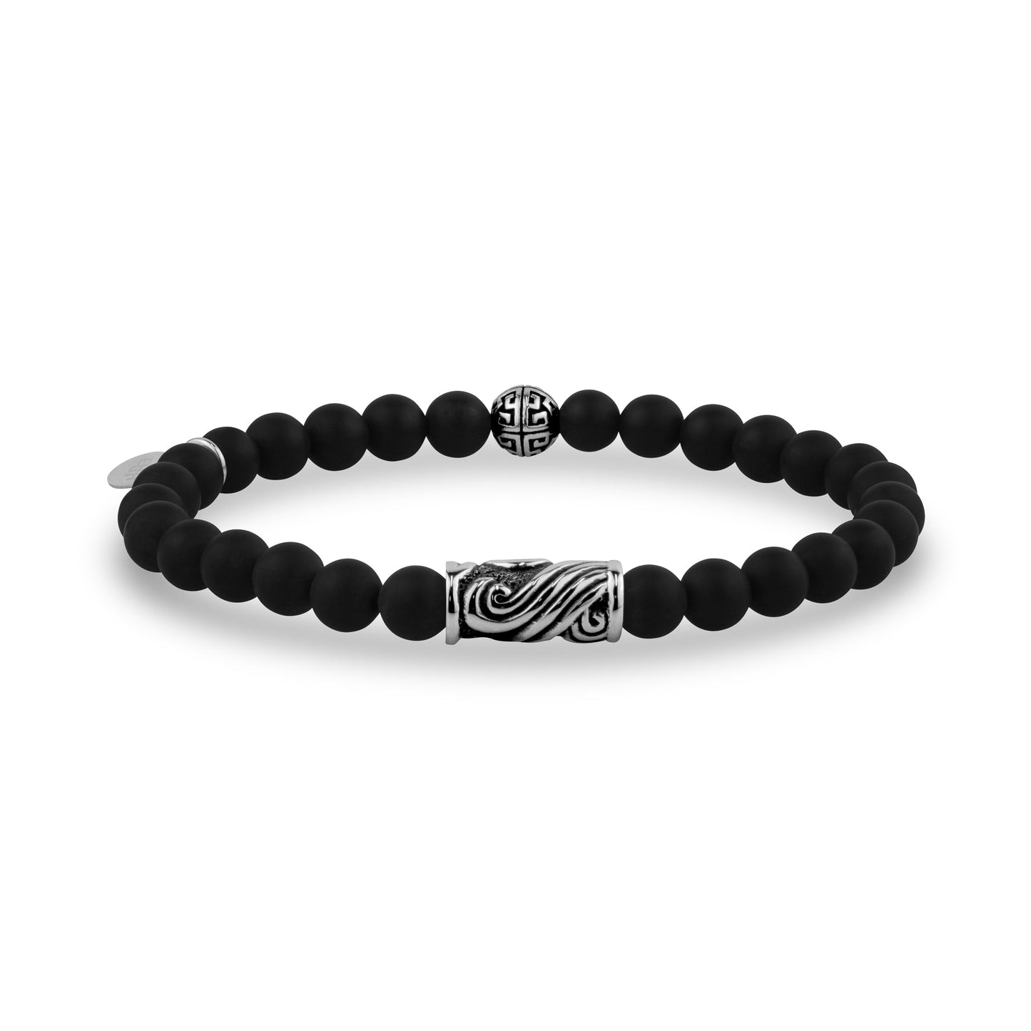 Unisex Bead Bracelet - 6mm Breeze Stretch Matte Black Onyx Bead Bracelet