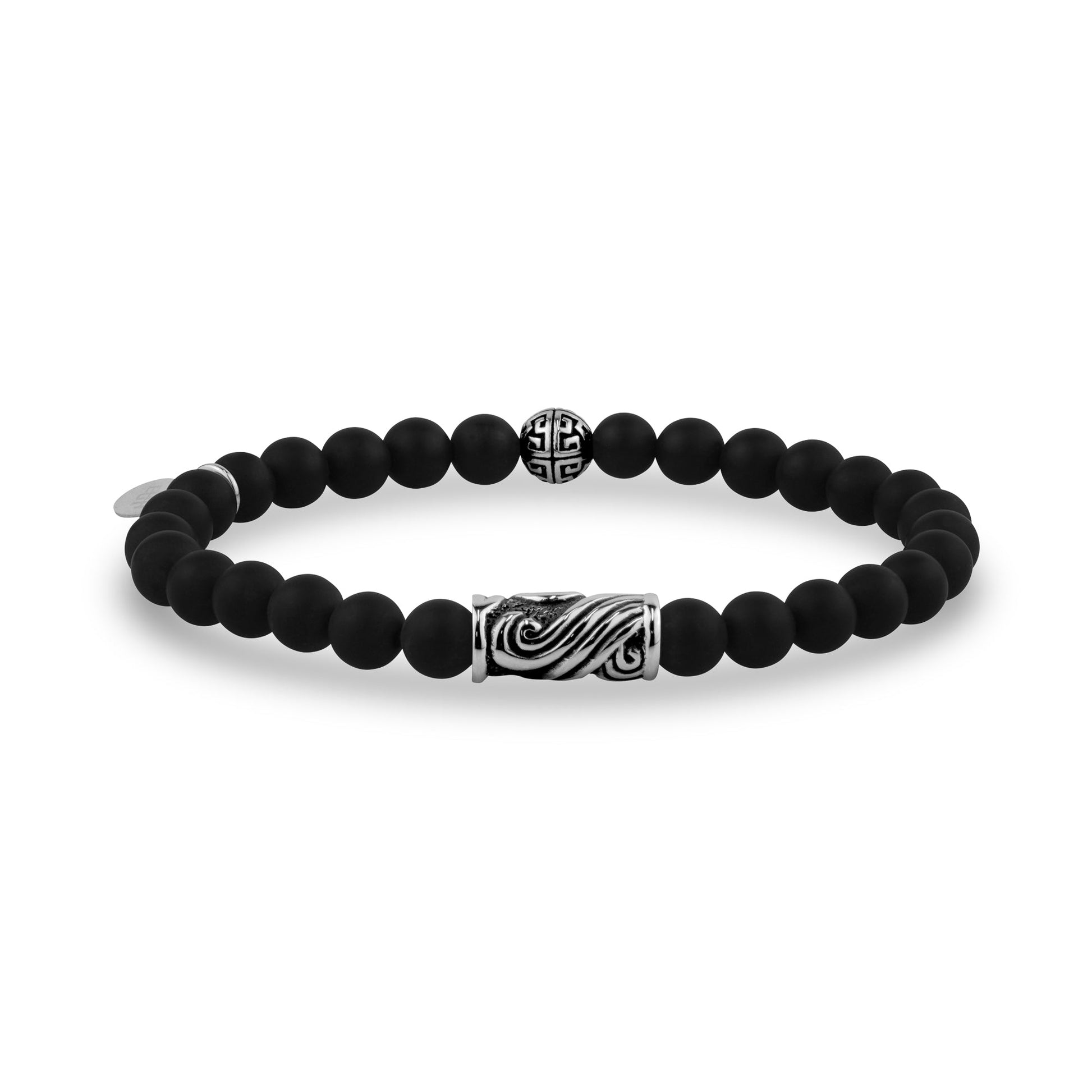 Unisex Bead Bracelet - 6mm Breeze Stretch Matte Black Onyx Bead Bracelet