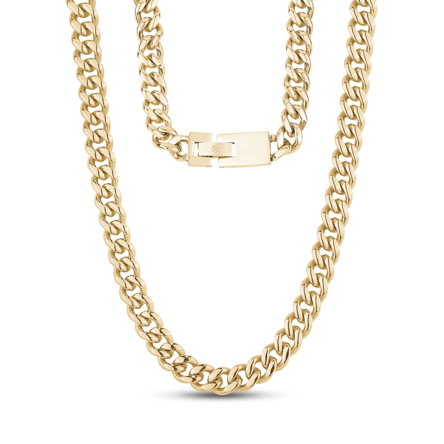 Unisex Necklaces - 8mm Engravable Gold Cuban Link Chain