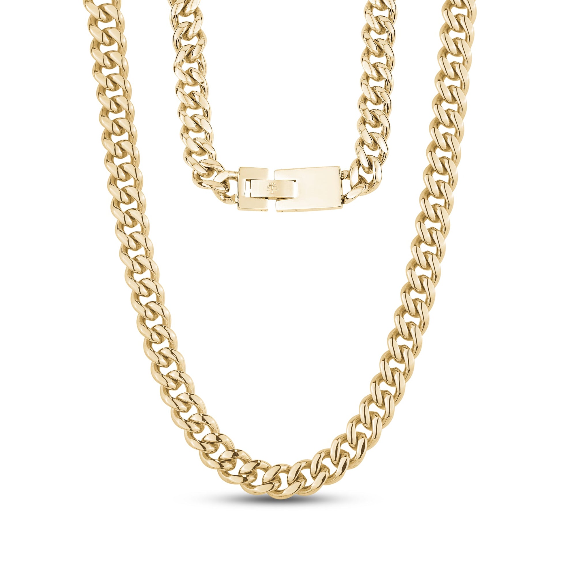 Unisex Necklaces - 8mm Engravable Gold Cuban Link Chain
