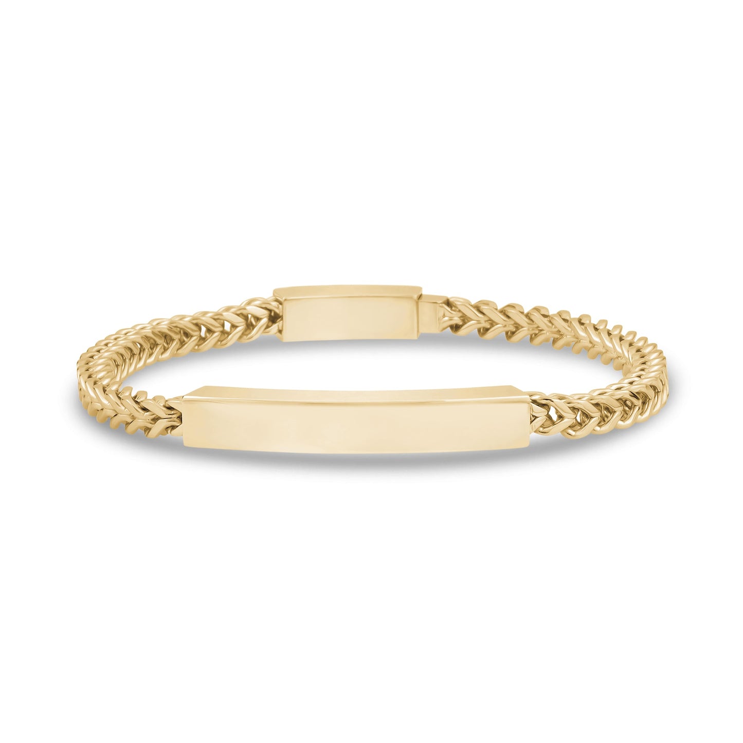 Unisex Steel Bracelet - 4mm Gold Franco Link Engravable ID Bracelet