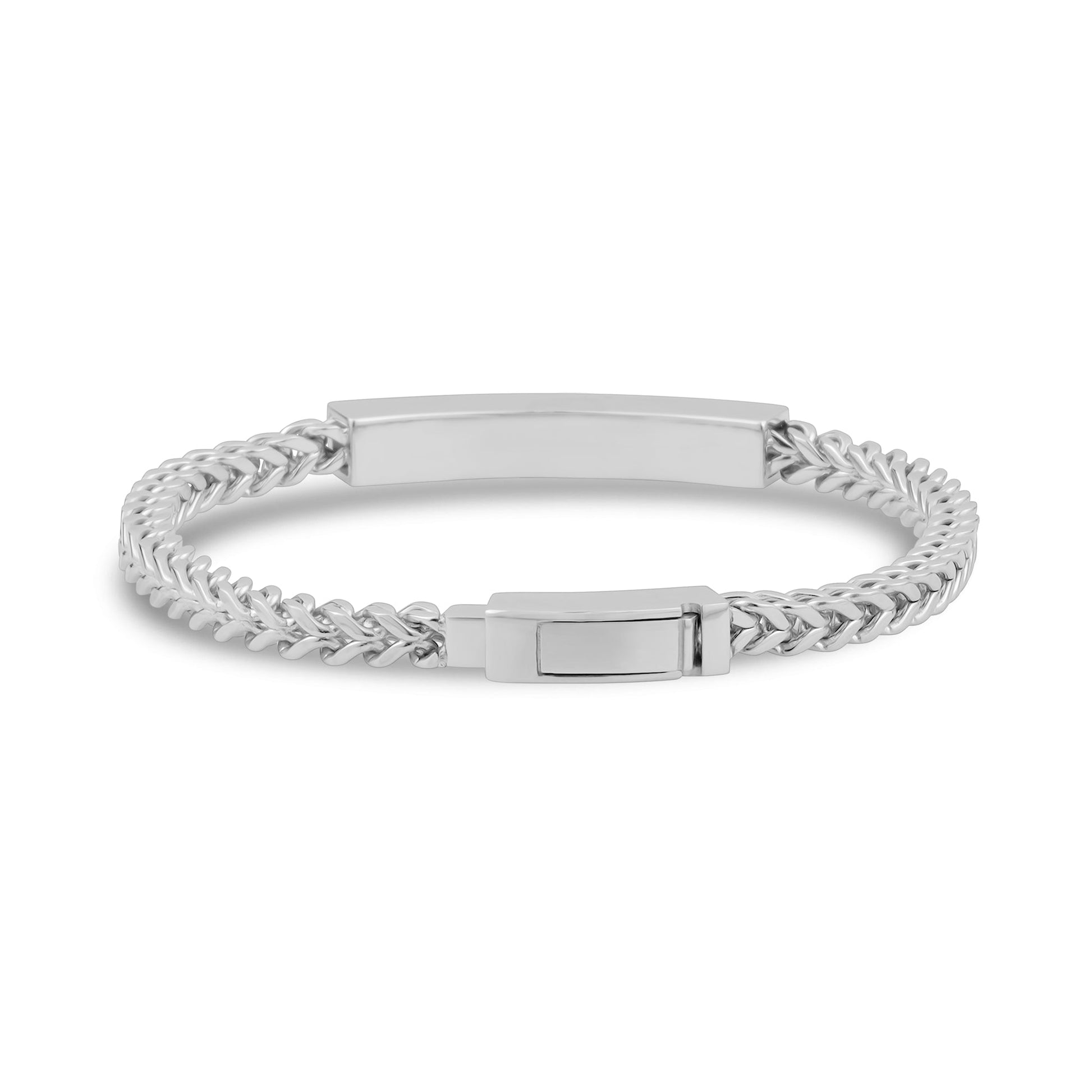 Unisex Steel Bracelet - 4mm Franco Link Engravable ID Bracelet